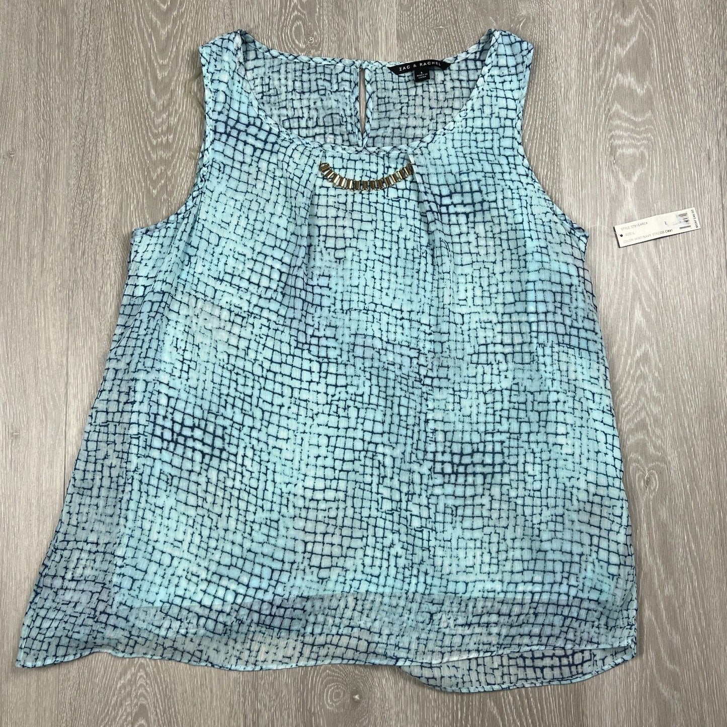 Zac & Rachel Womens Blue Tank Top Size Large (new)