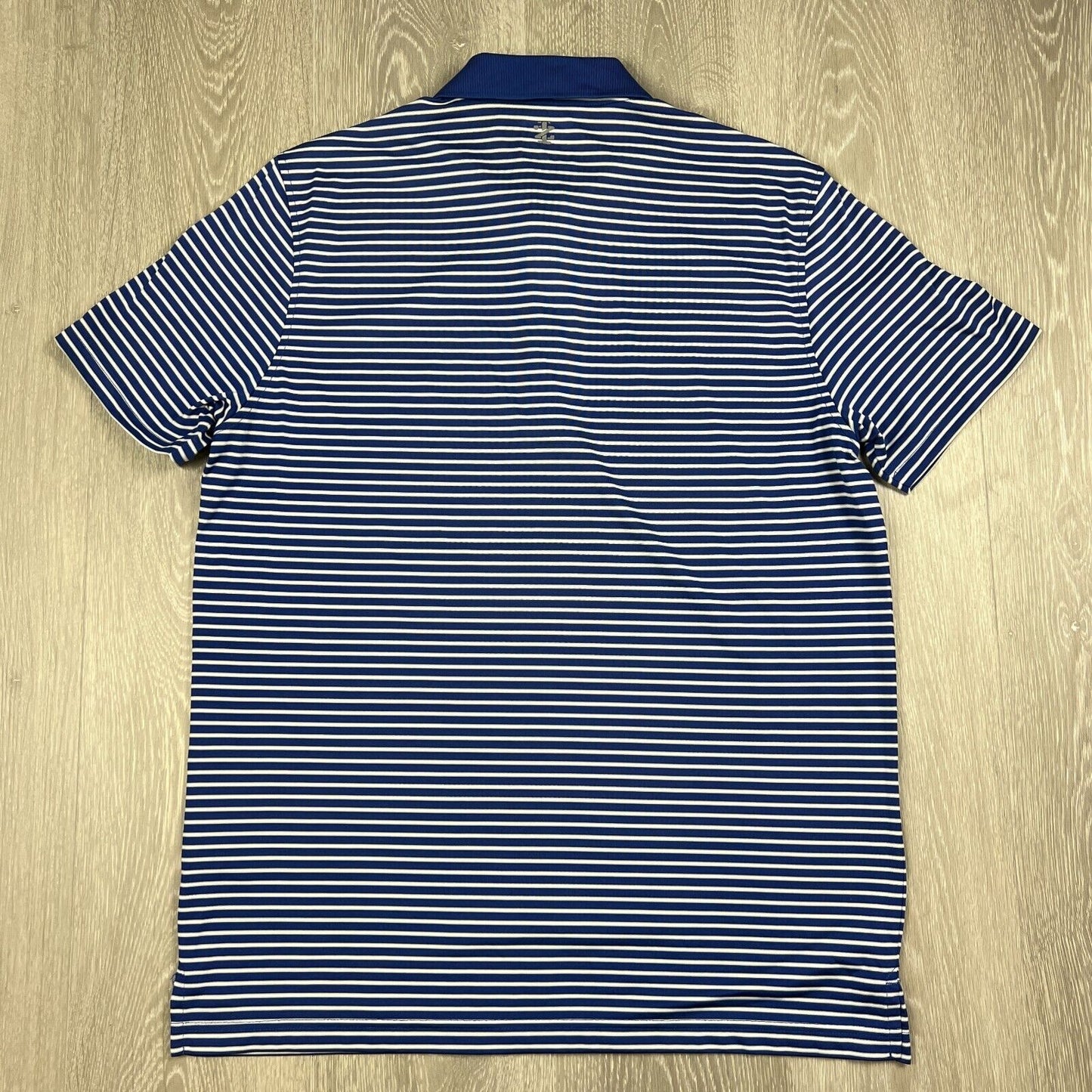 IZOD Mens Blue Striped Golf Polo Shirt Size Medium