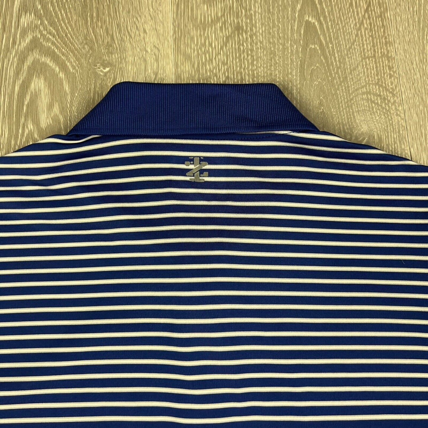 IZOD Mens Blue Striped Golf Polo Shirt Size Medium