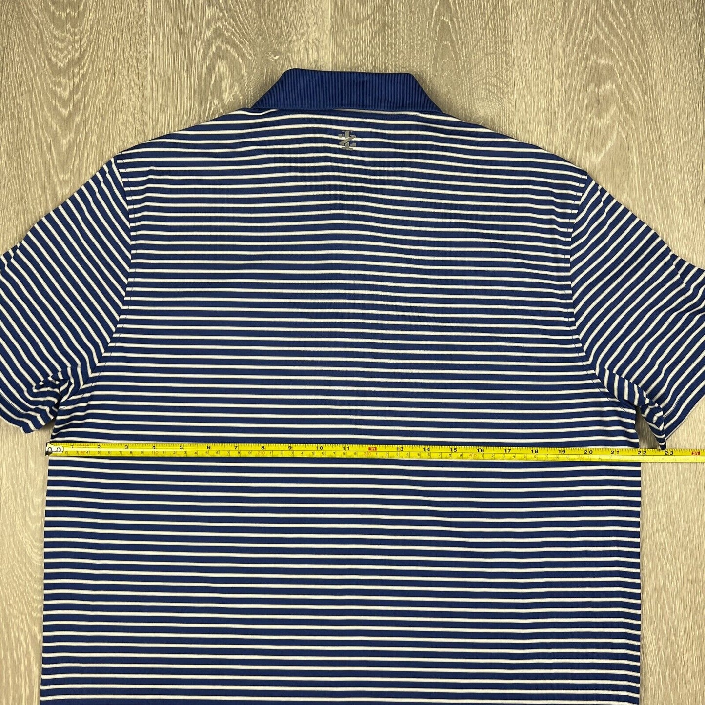 IZOD Mens Blue Striped Golf Polo Shirt Size Medium