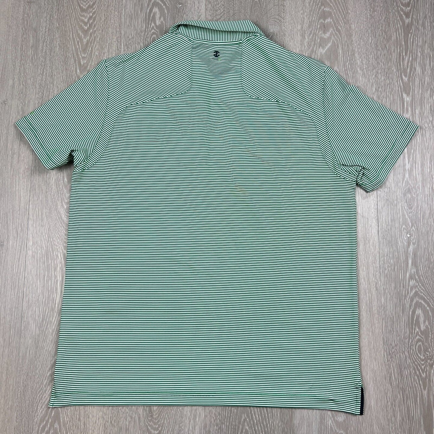 IZOD Tour Plus Mens Green Striped Golf Polo Shirt Size Large