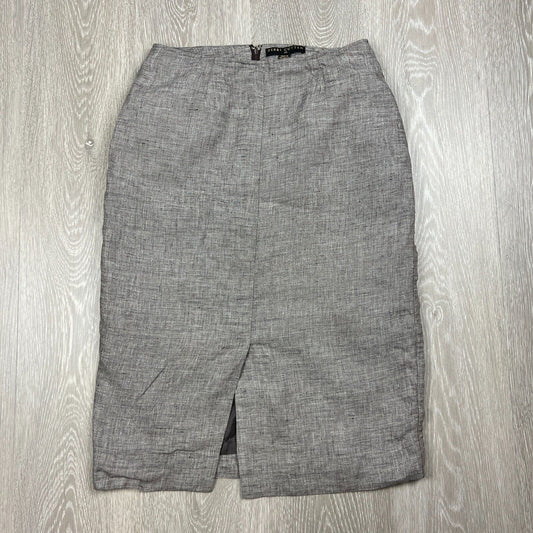 Perri Cutten Womens Grey Linen Pencil Skirt Size 10