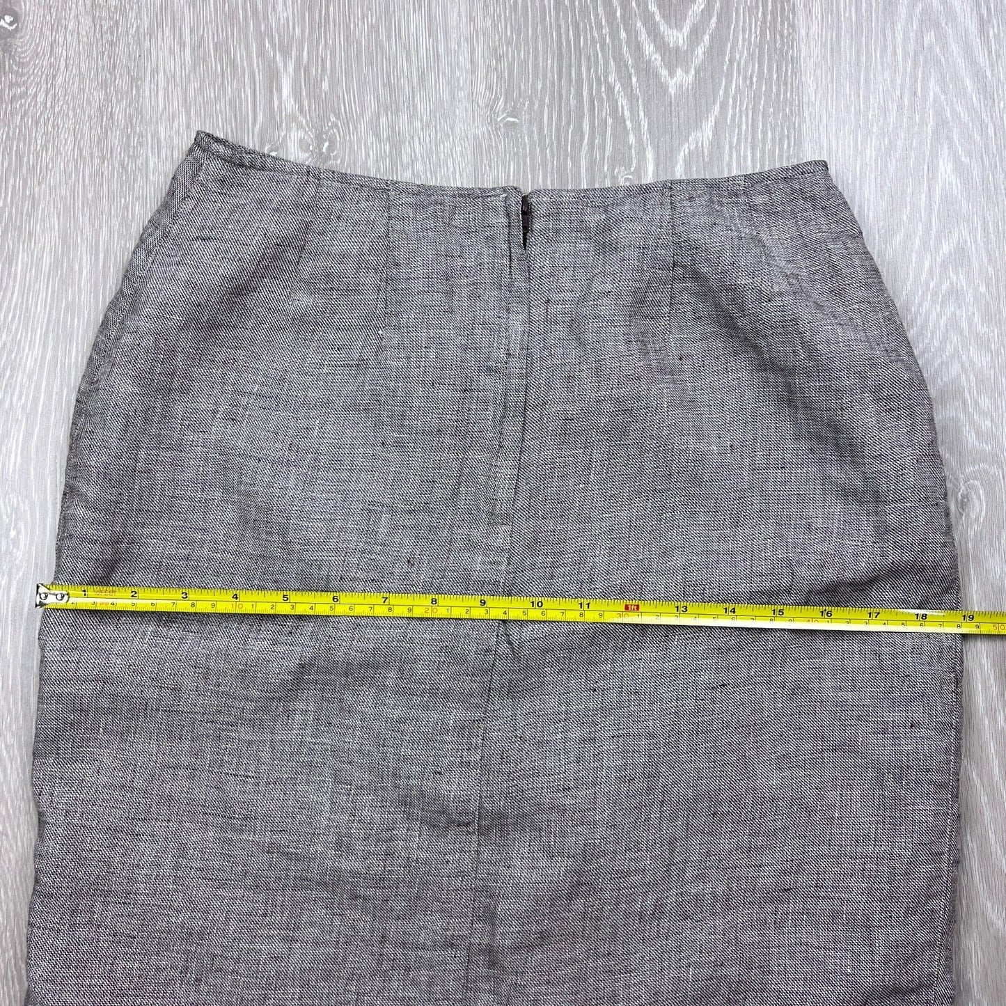 Perri Cutten Womens Grey Linen Pencil Skirt Size 10