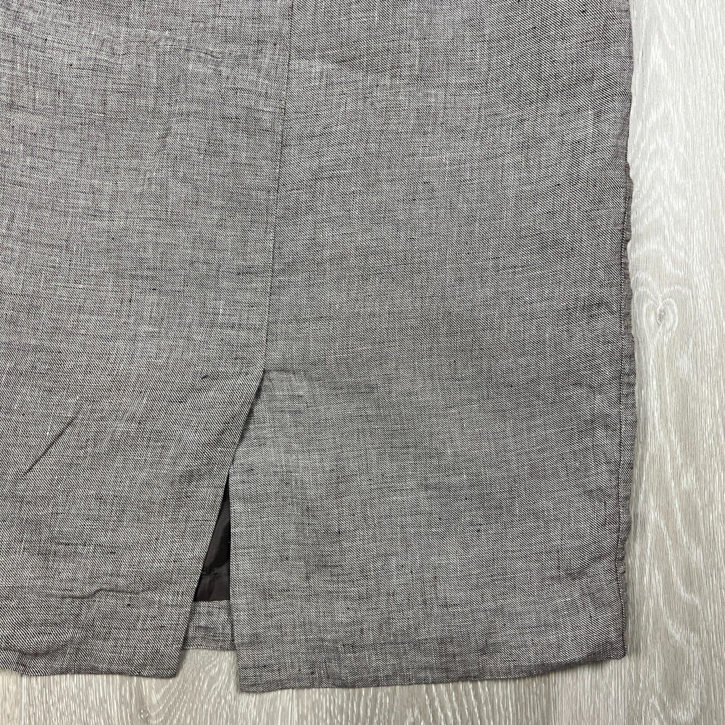 Perri Cutten Womens Grey Linen Pencil Skirt Size 10