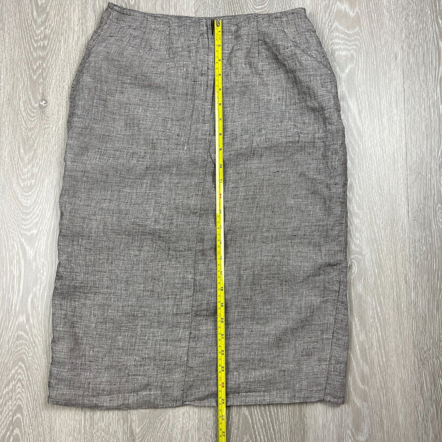 Perri Cutten Womens Grey Linen Pencil Skirt Size 10