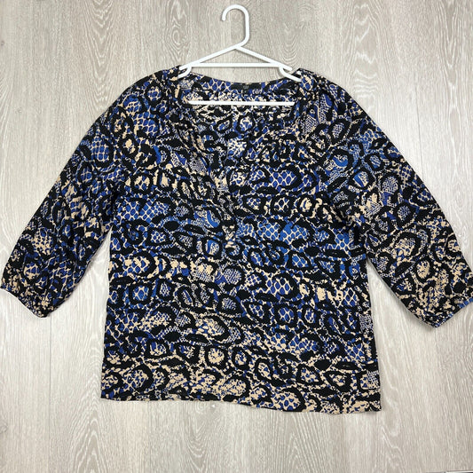 Tibi Womens Blue 100% SIlk Blouse Size 6