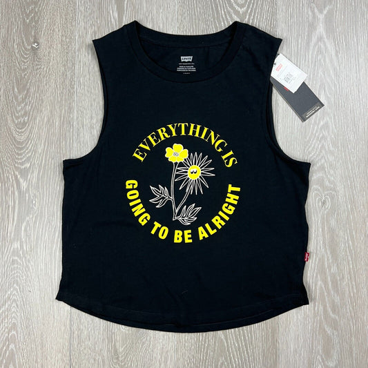 Levis Everythings Going To Be Alright Womens Black Tank Top Size S (New)