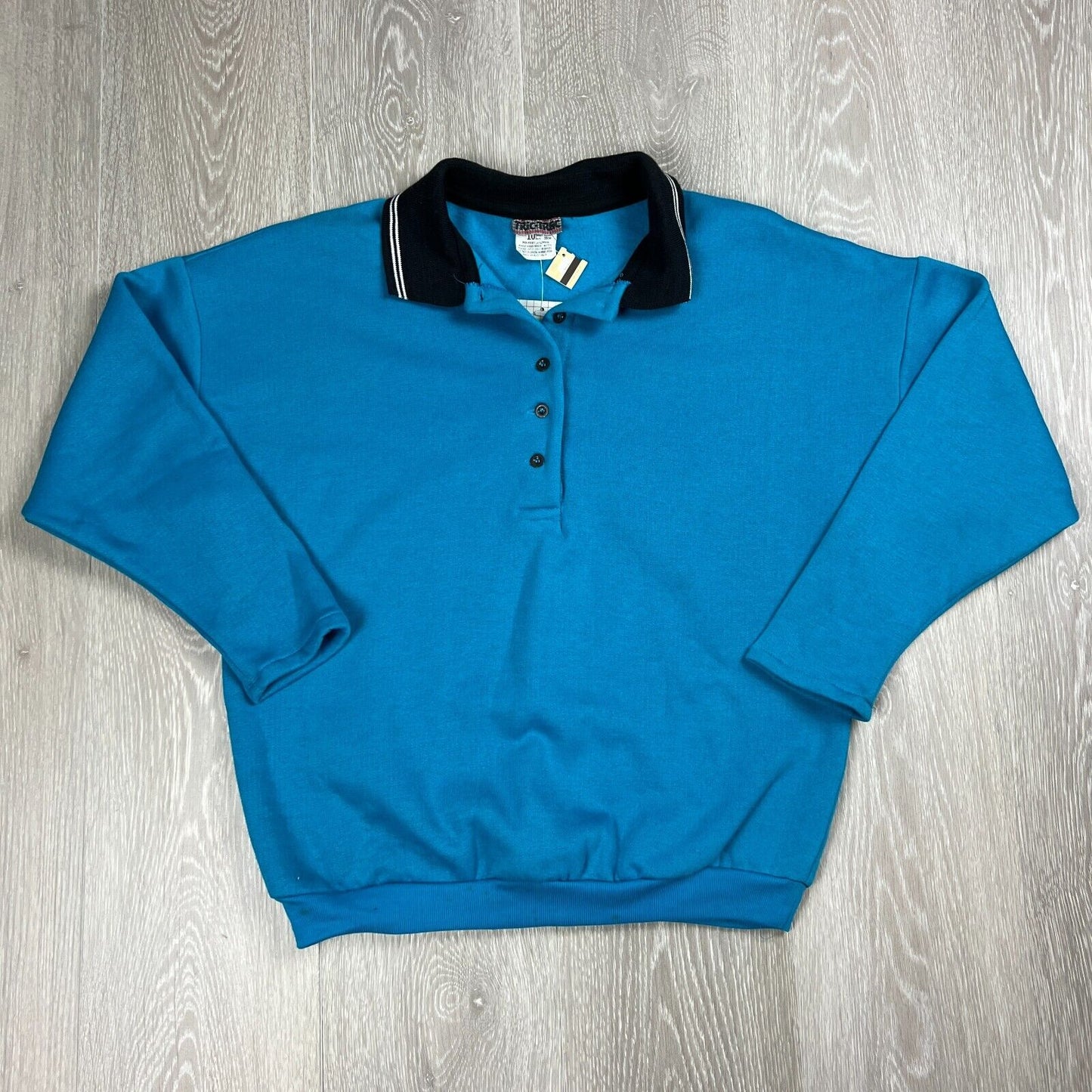 Vintage Tric-Trac Made In Aus Blue Pullover Jumper Size 10 (New)