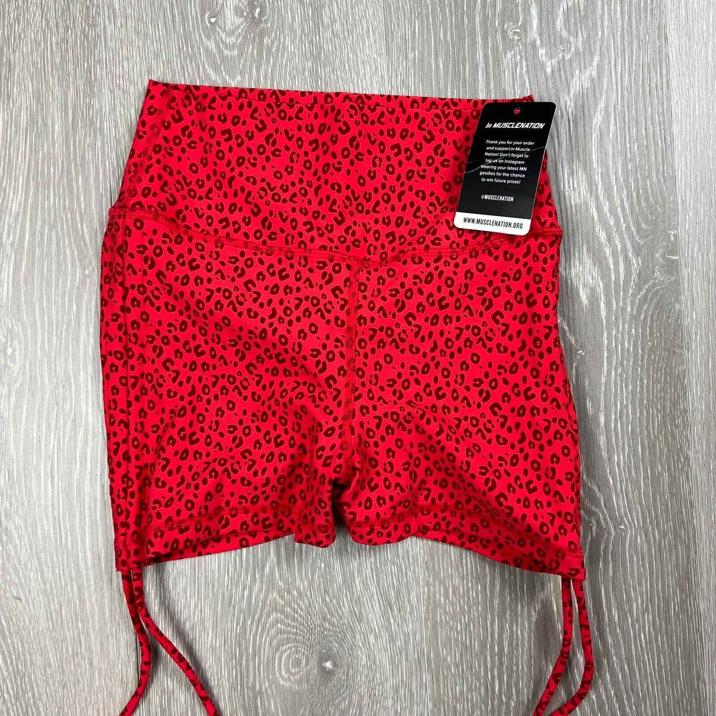 Muscle Nation Womens Animal Print Scunch Bum Bike Shorts Size XS (New)