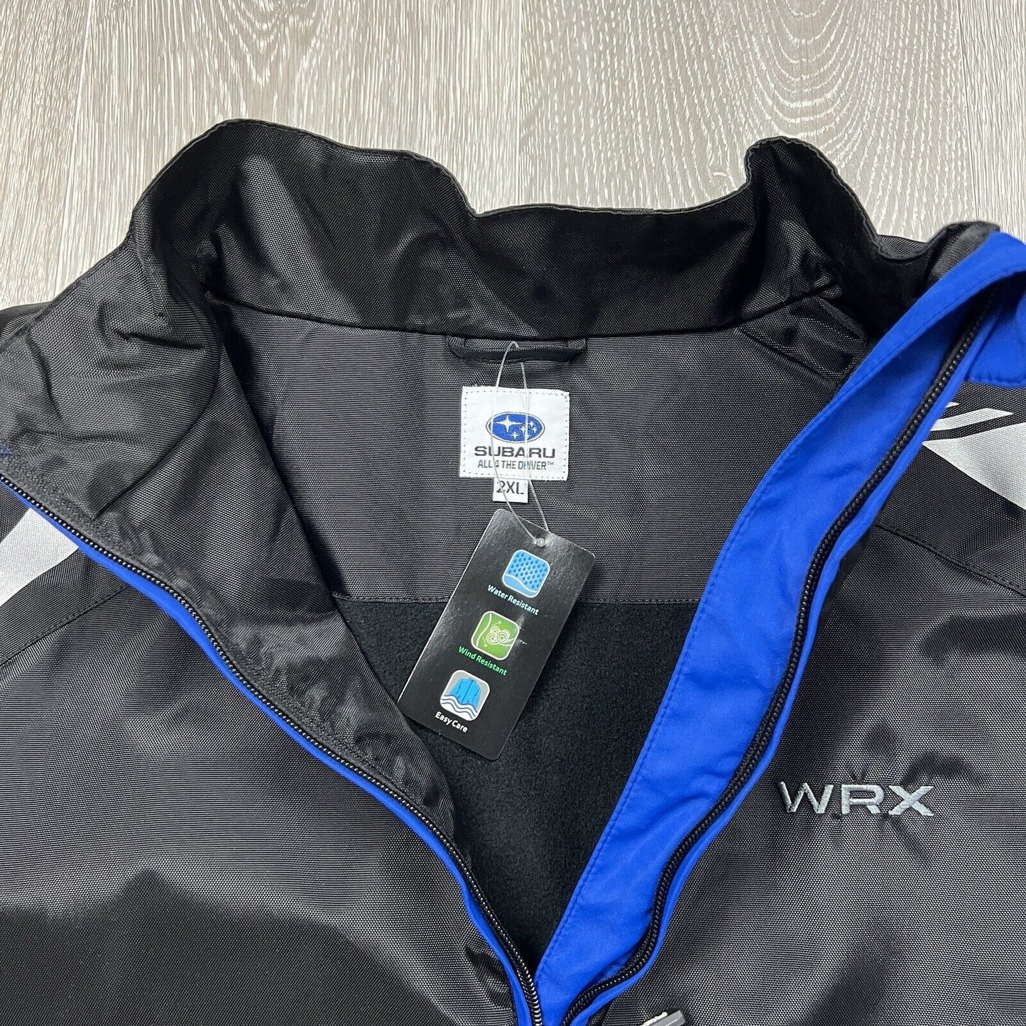 Subaru WRX Mens Black Full Zip Water Resistant Track Jacket Size 2XL (New)