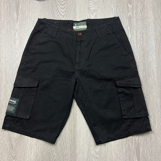 Jeep Mens Black Cargo Shorts Size 31