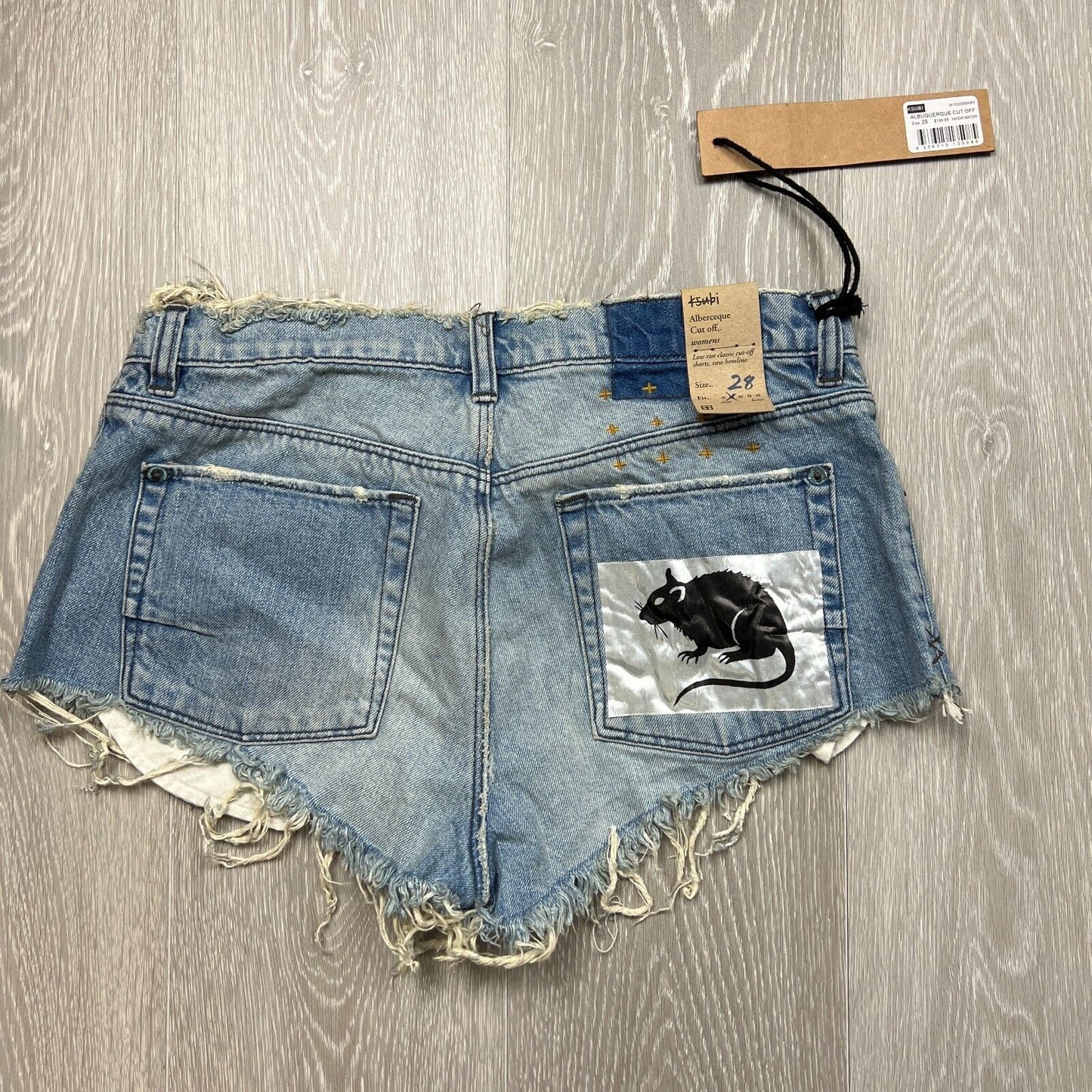 Ksubi Womens Albuquerque Cut Off Distressed Denim Shorts Size 28 (New)