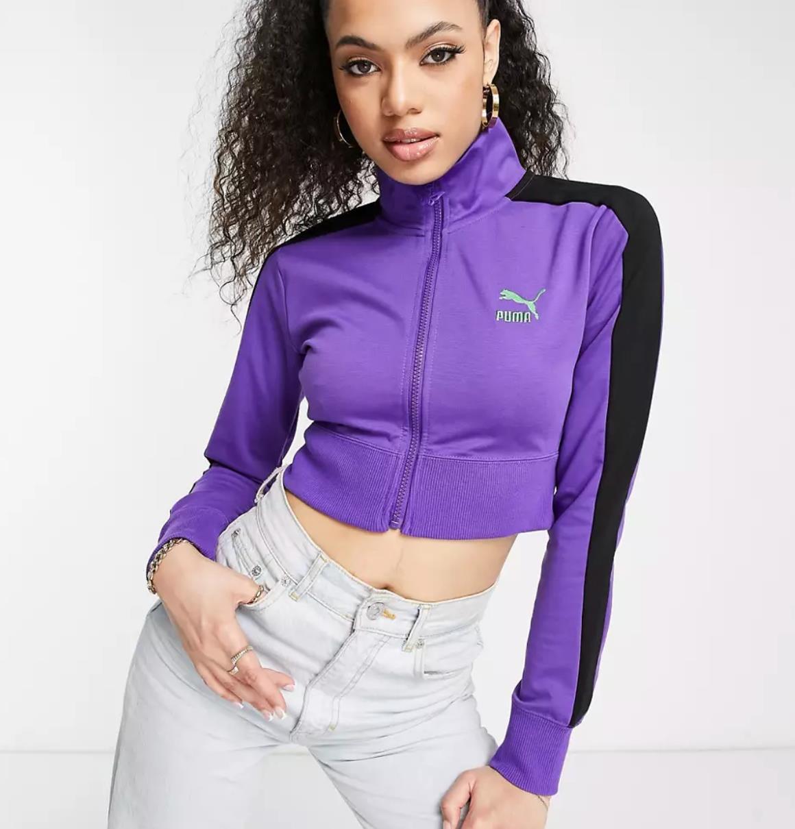 PUMA x Dua Lipa Womens Full Zip Cropped Tracksuit Jacket Size M (New)