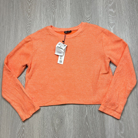 H&M Womens Knitted Cropped Orange Light Weight Sweater Size M