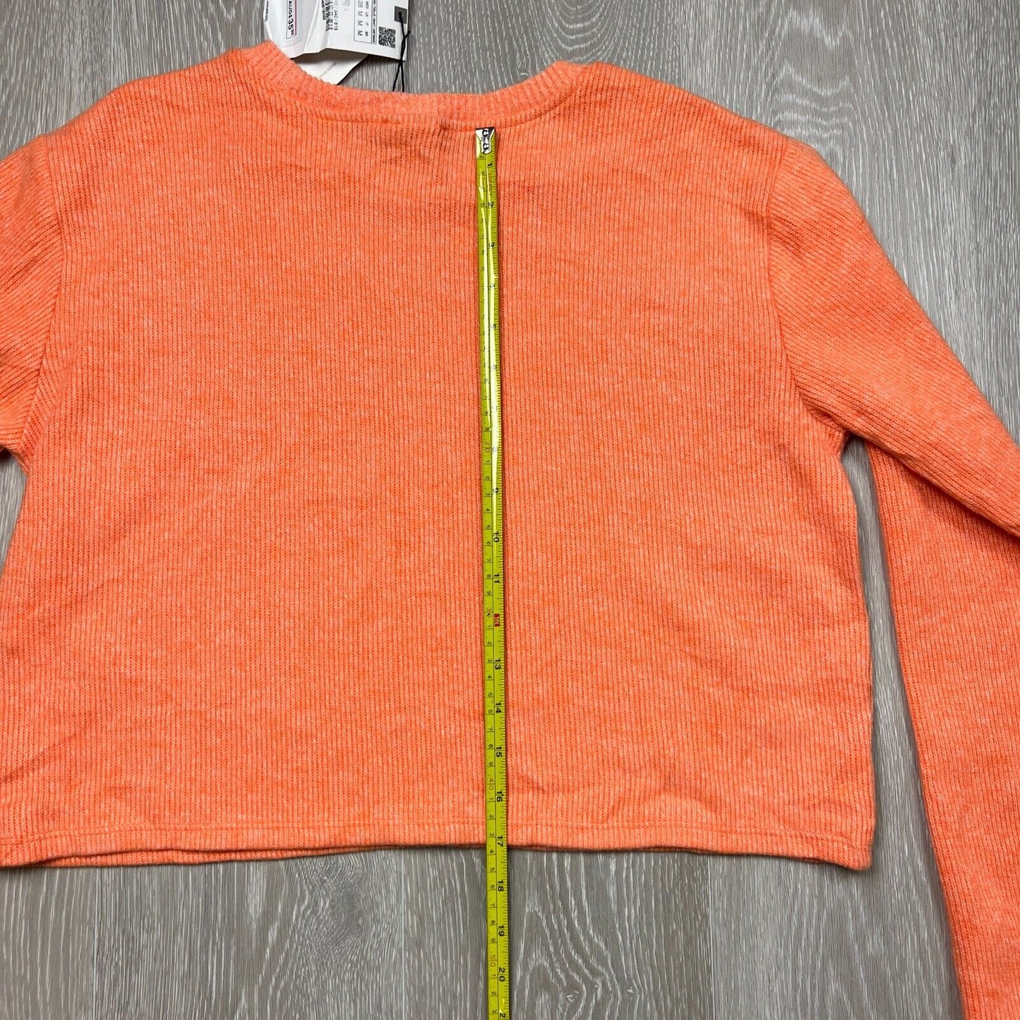 H&M Womens Knitted Cropped Orange Light Weight Sweater Size M