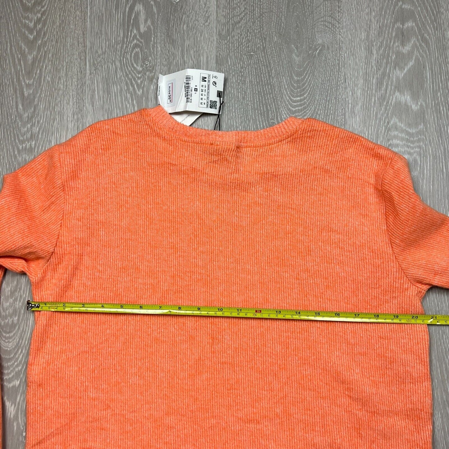 H&M Womens Knitted Cropped Orange Light Weight Sweater Size M