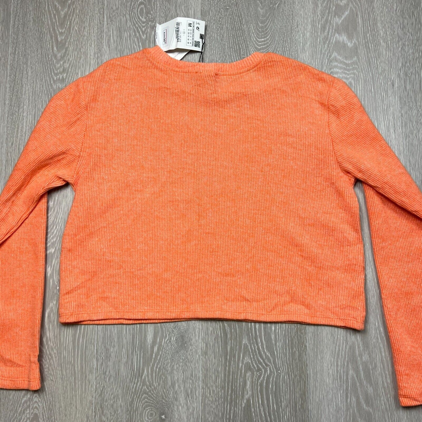 H&M Womens Knitted Cropped Orange Light Weight Sweater Size M