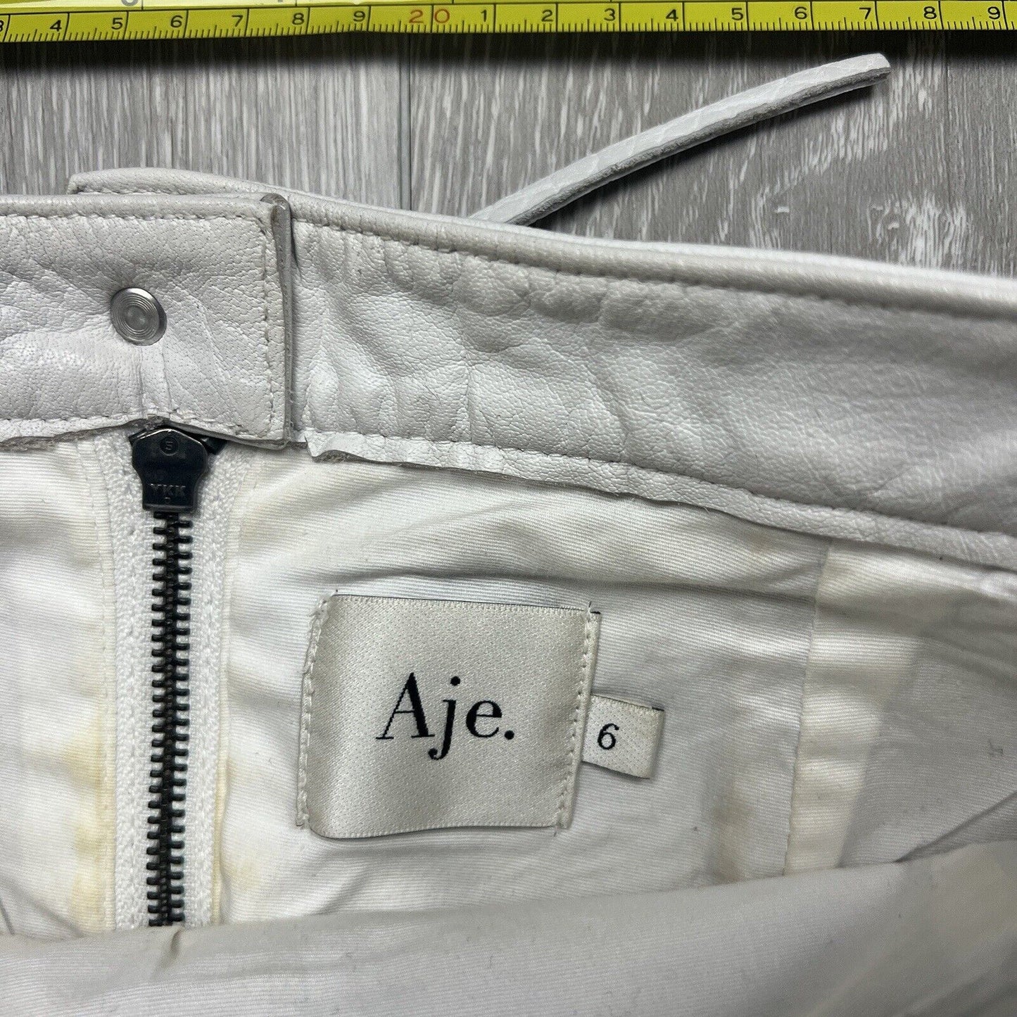 AJE Womens White Leather Skirt Size 6