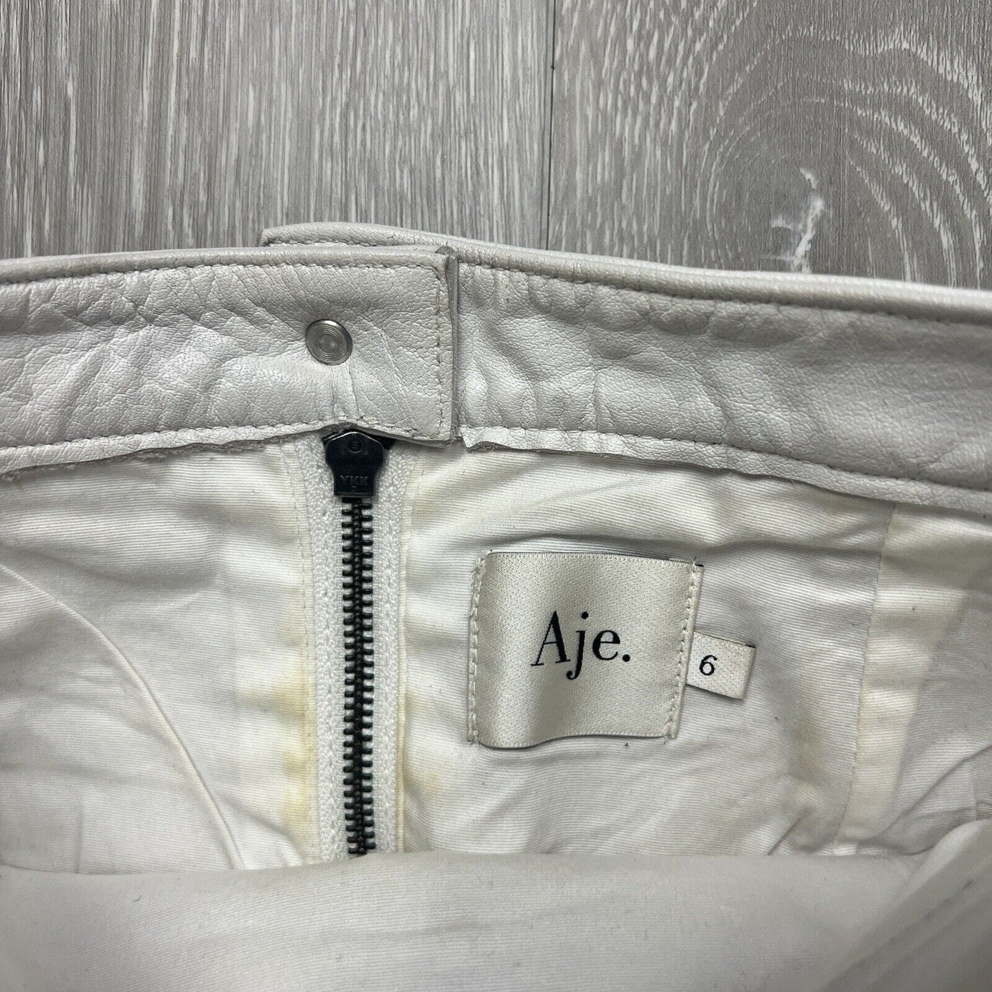 AJE Womens White Leather Skirt Size 6