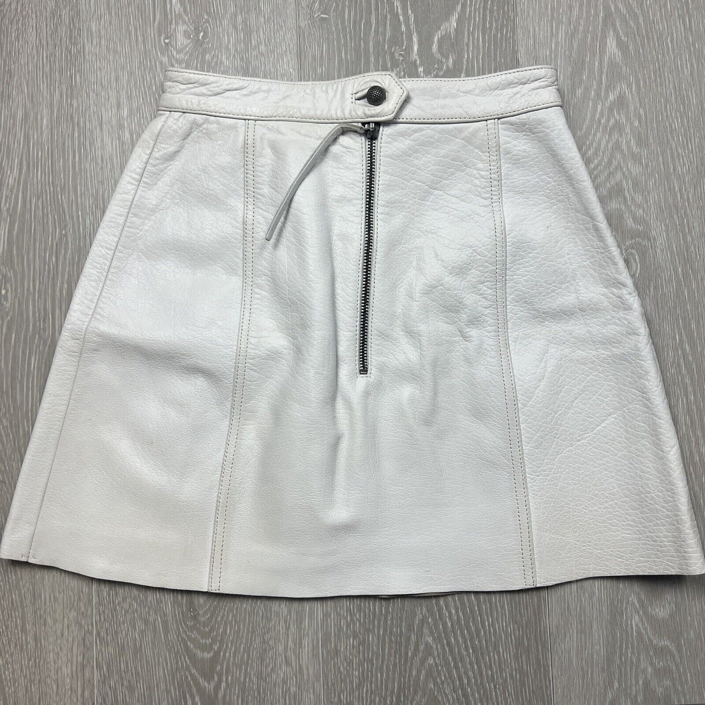 AJE Womens White Leather Skirt Size 6