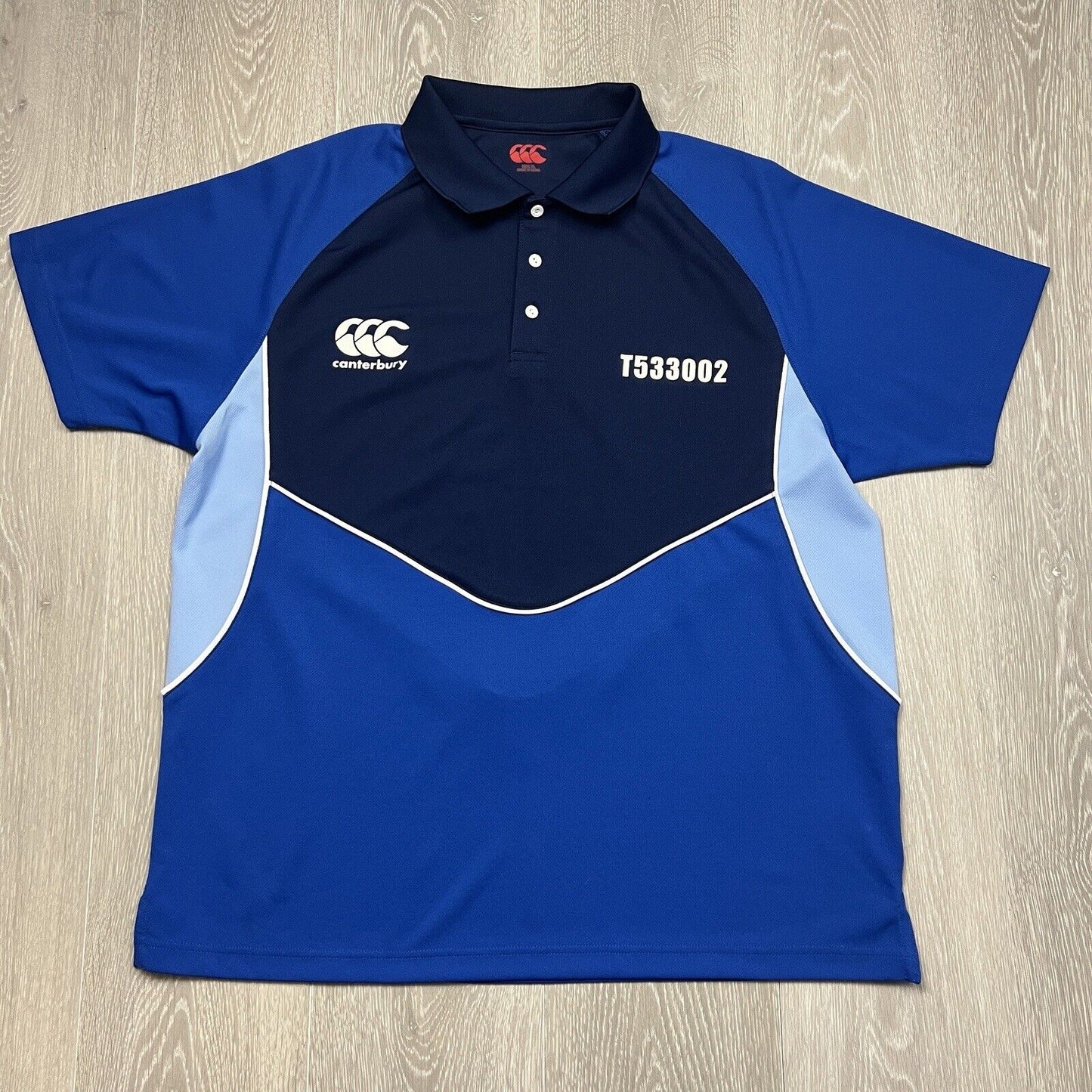 Canterbury Mens Blue Short Sleeve Polo Shirt Size XL