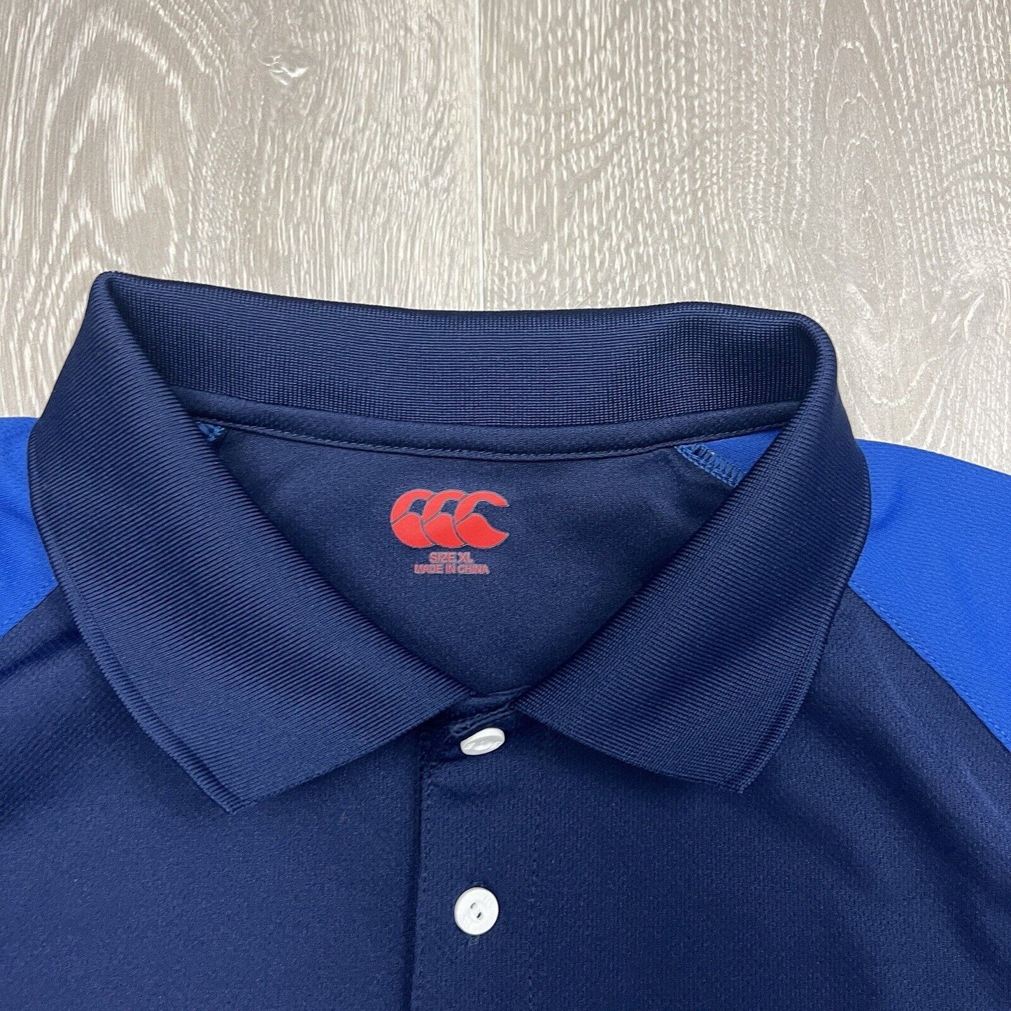 Canterbury Mens Blue Short Sleeve Polo Shirt Size XL