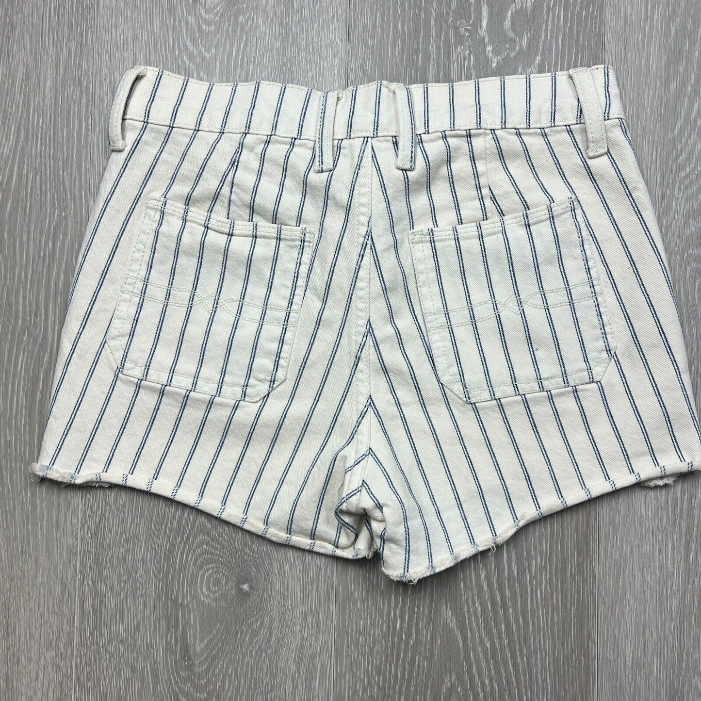 Lucky Brand Womens White Striped Denim Hot Shorts Size 26