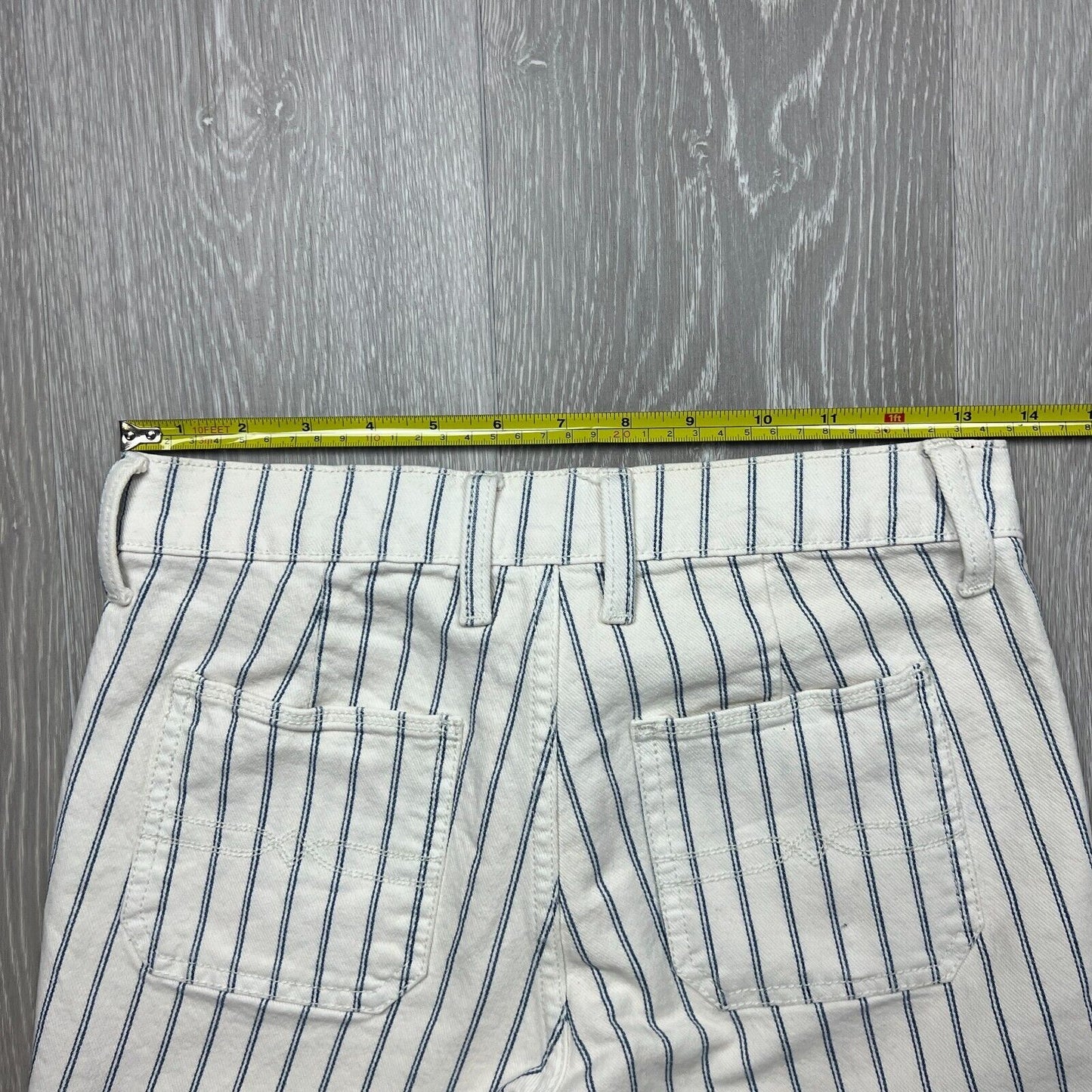 Lucky Brand Womens White Striped Denim Hot Shorts Size 26