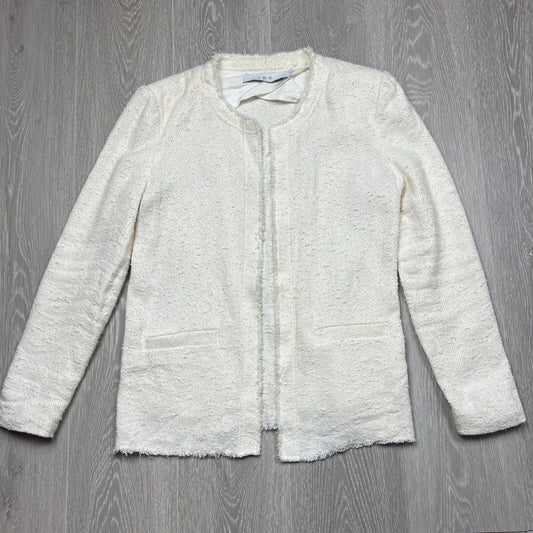 IRO Paris Womens White Linen Blend Jacket Blazer Size 38