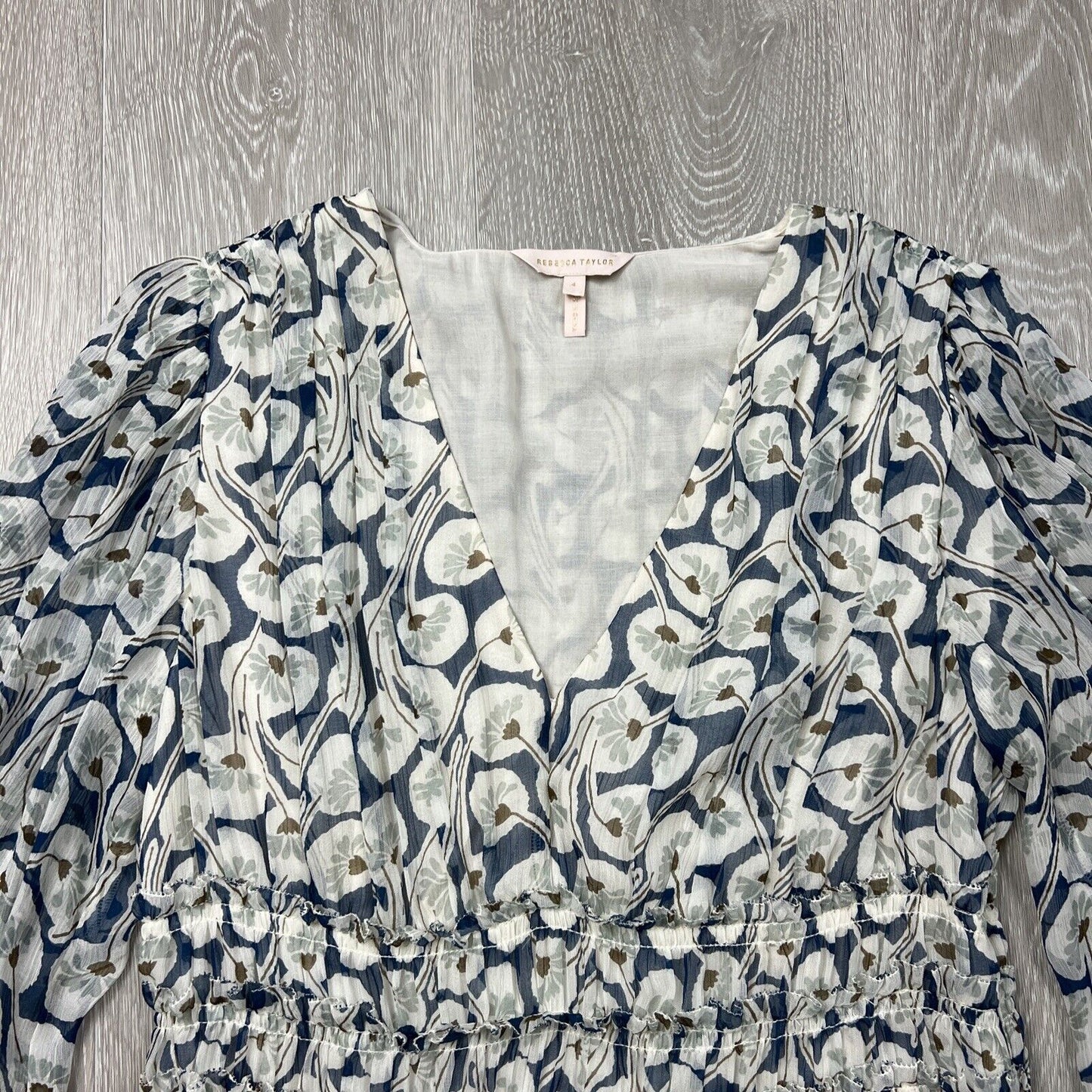 Rebecca Taylor Womens Long Sleeve Silk Blouse Size 4