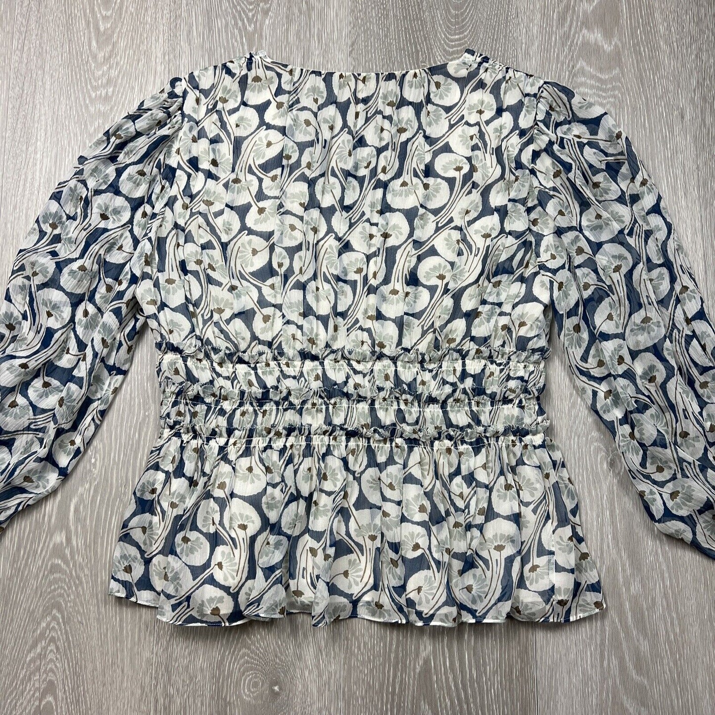 Rebecca Taylor Womens Long Sleeve Silk Blouse Size 4