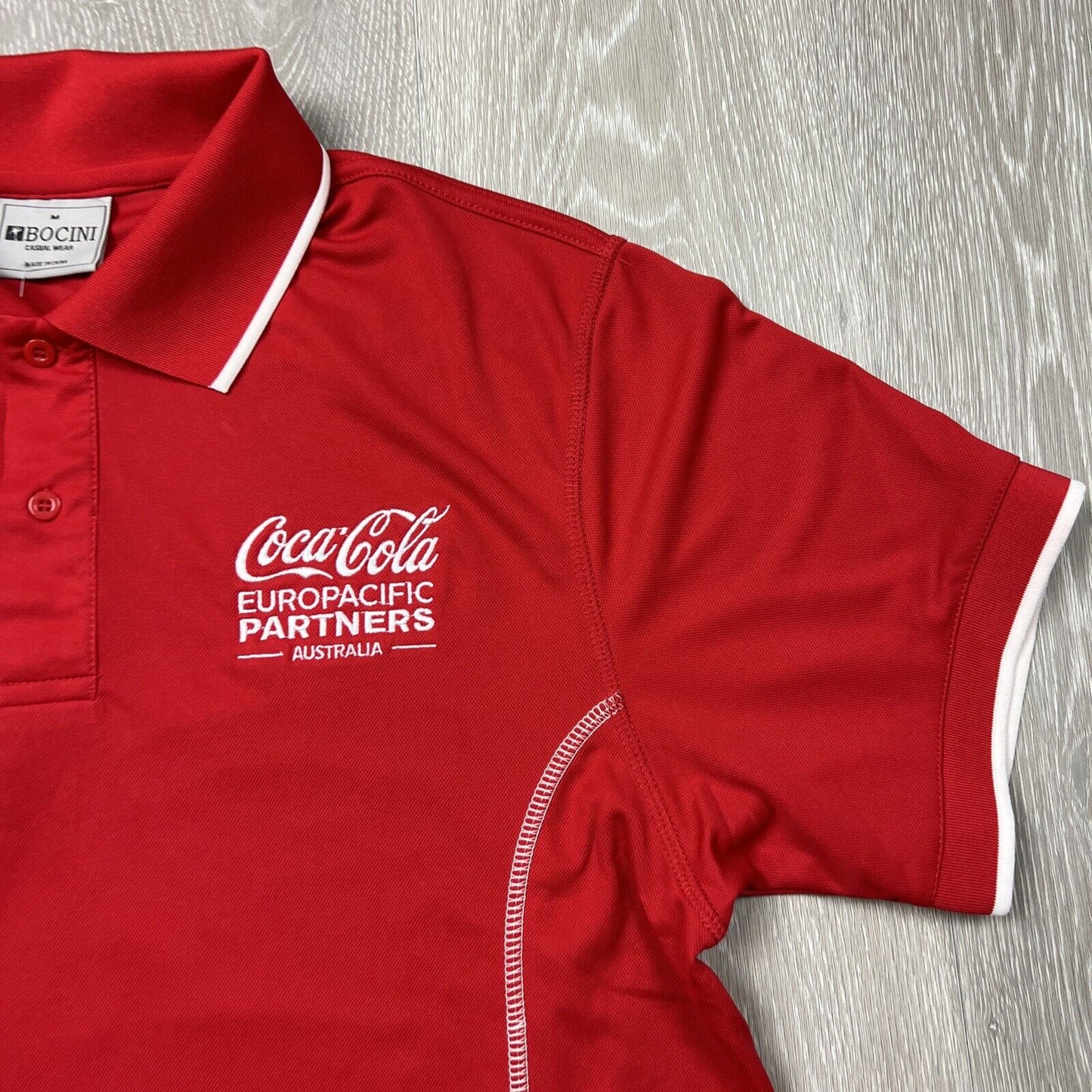 Bocini Coca-Cola Euro pacific Partners Australia Mens Polo Shirt Size Medium