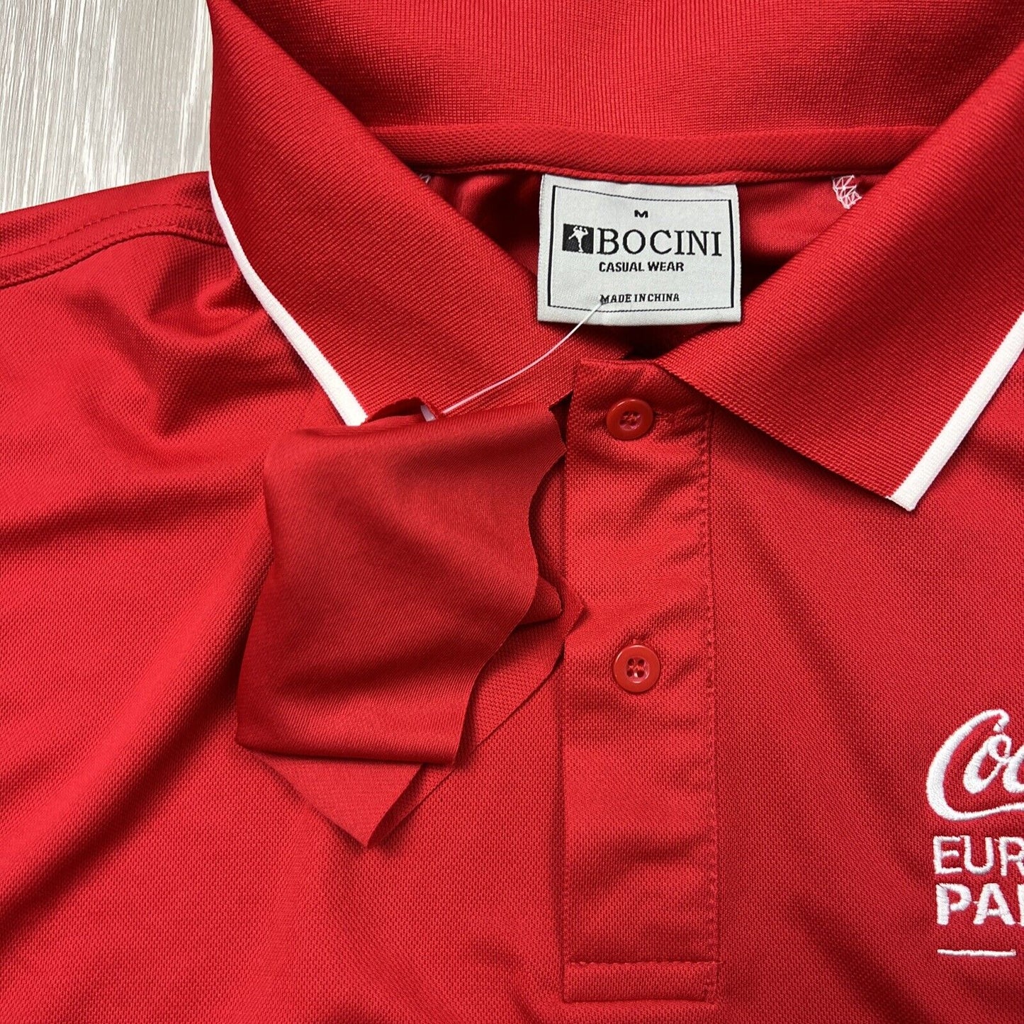 Bocini Coca-Cola Euro pacific Partners Australia Mens Polo Shirt Size Medium