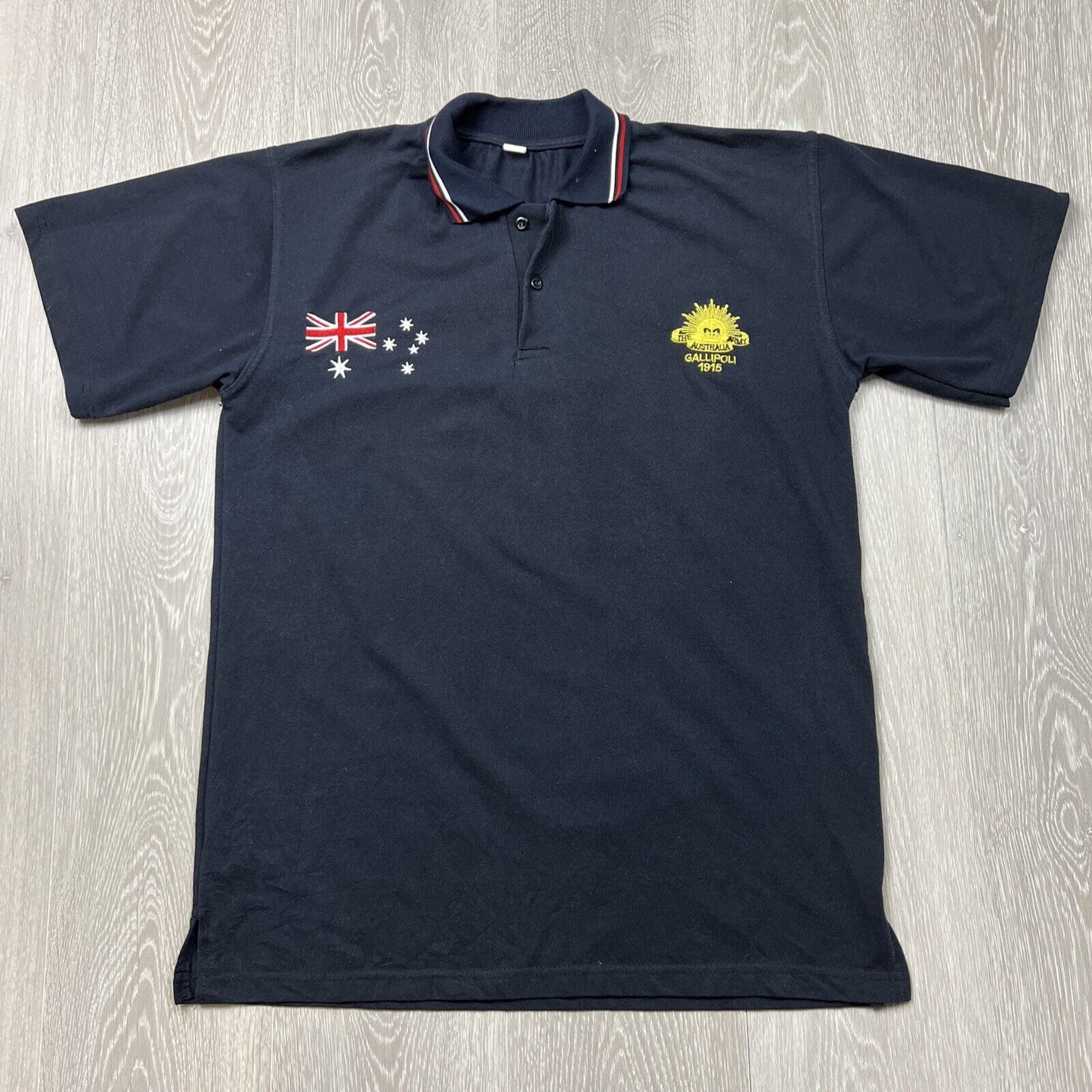 The Australian Army Gallipoli Mens Dark Navy Polo Shirt Size M/L Approx