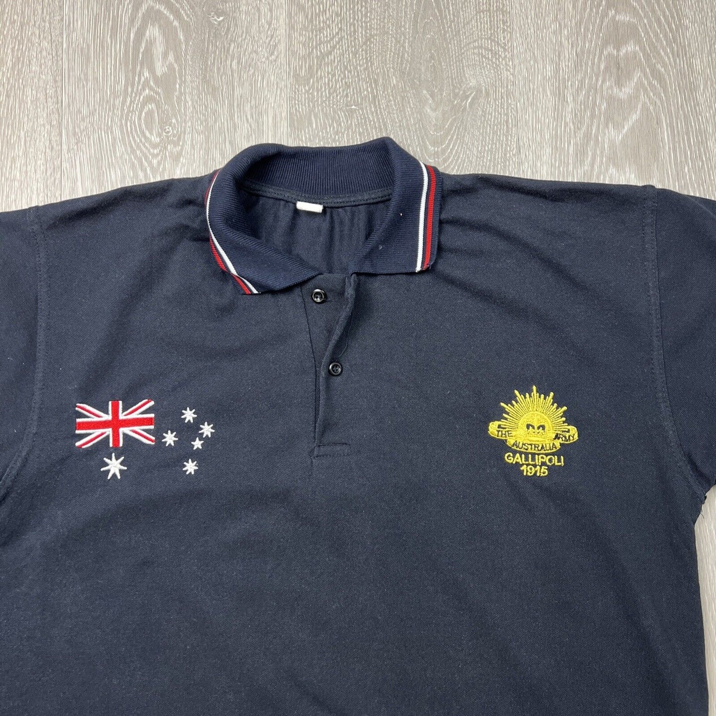 The Australian Army Gallipoli Mens Dark Navy Polo Shirt Size M/L Approx