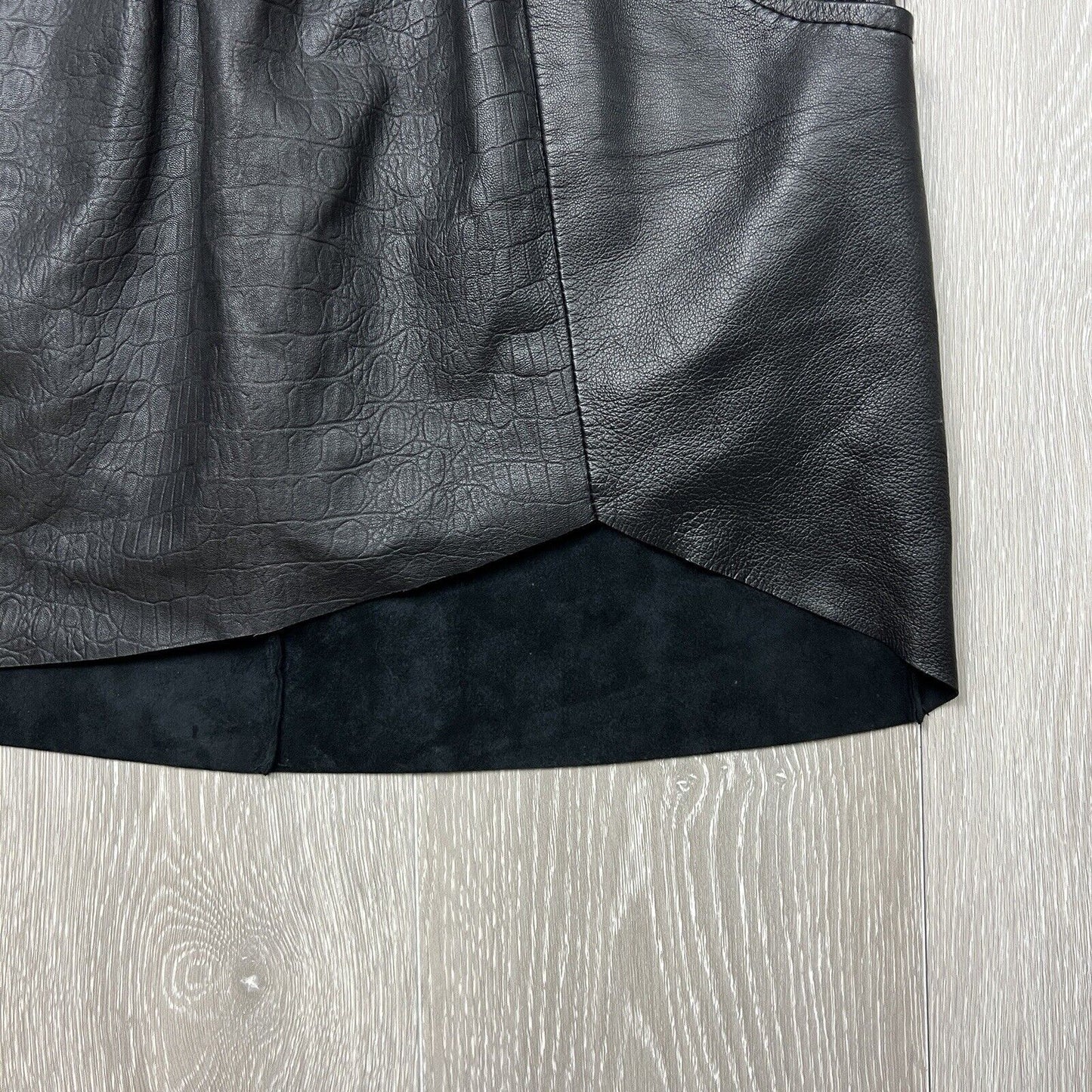 Steele Womens Black Leather Mini Skirt Size 8