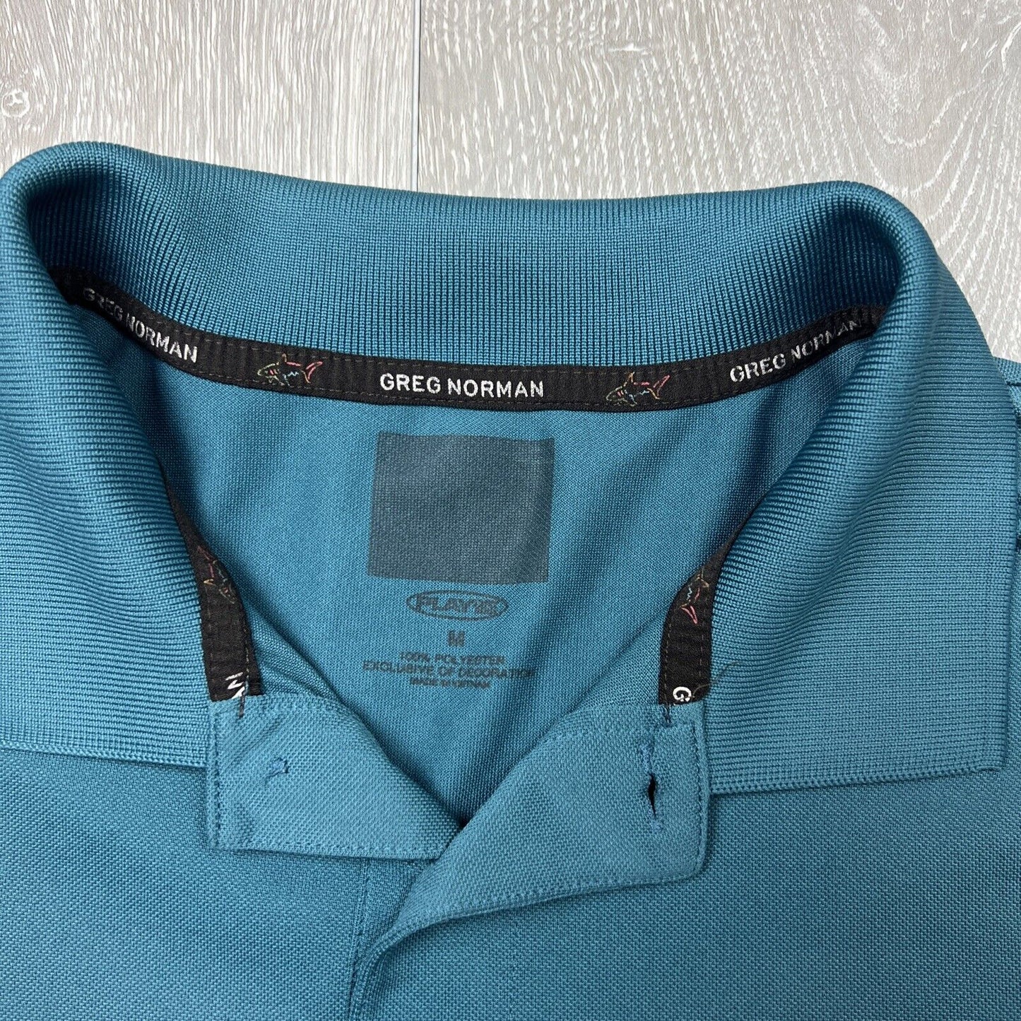 Greg Norman Mens Teal Green Short Sleeve Golf Polo Shirt Size Medium