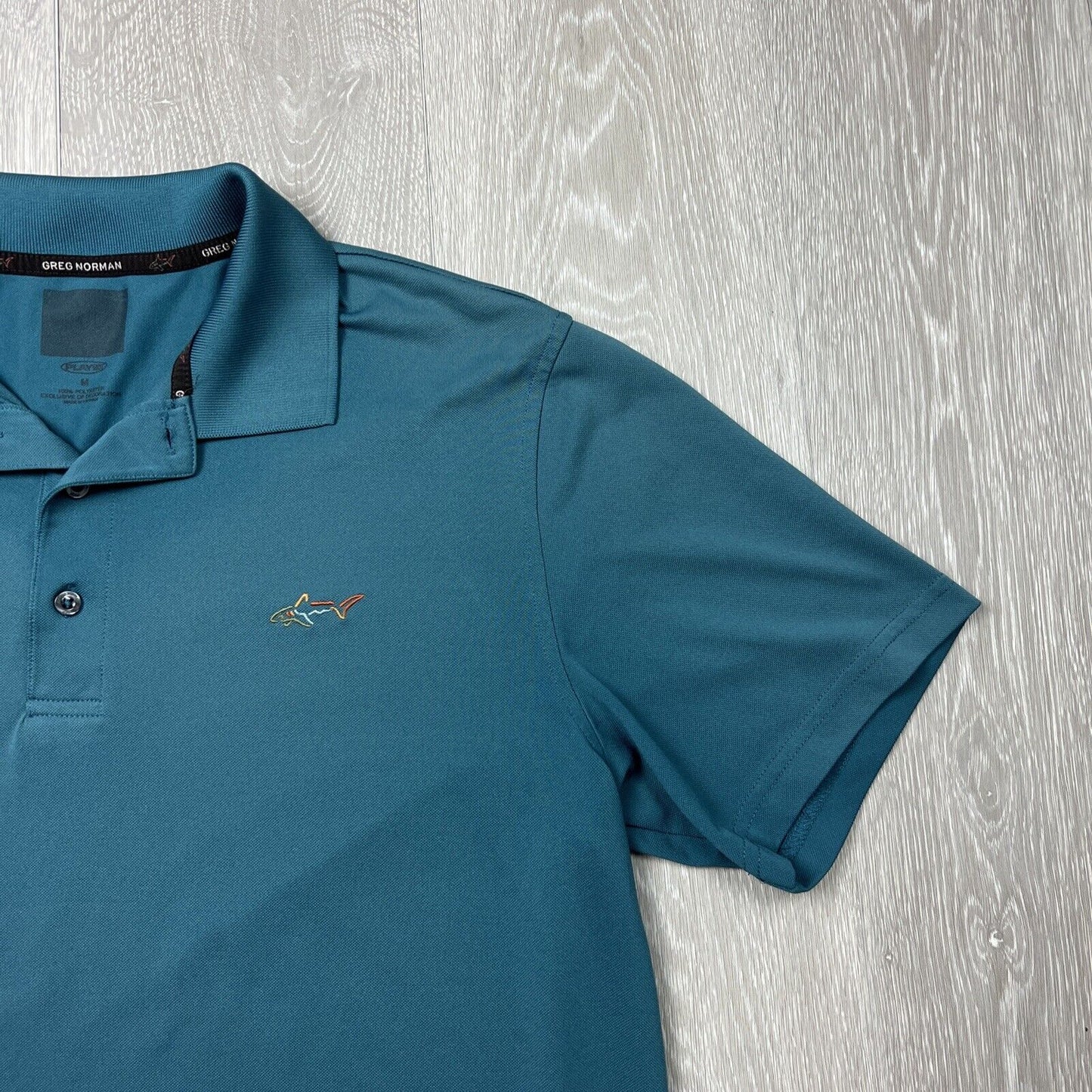 Greg Norman Mens Teal Green Short Sleeve Golf Polo Shirt Size Medium