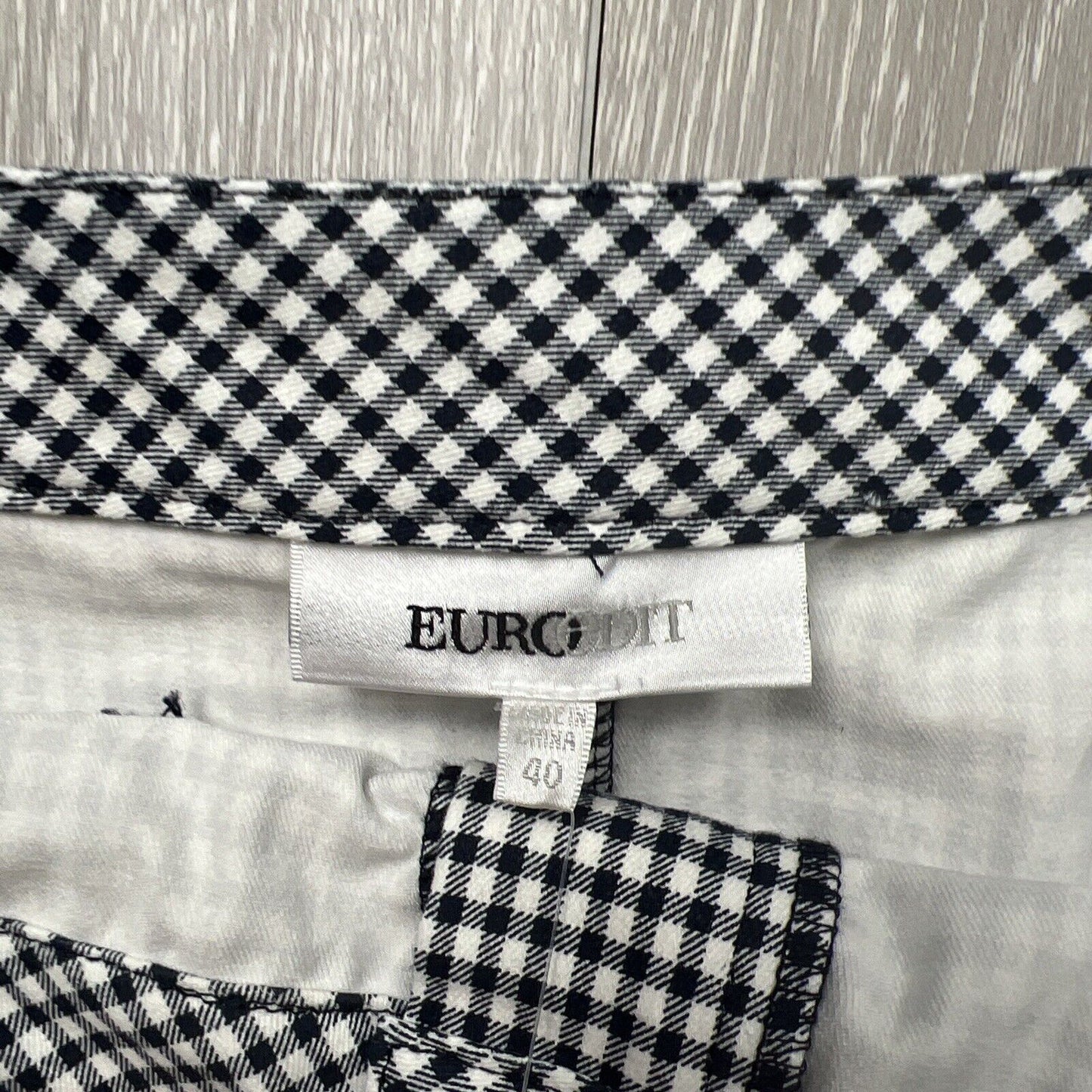 Euroedit Womens Checkered Pencil Skirt Size 40 (New)