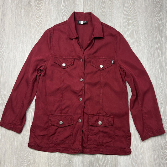 Konange Womens Red Light Denim Jacket Size 10