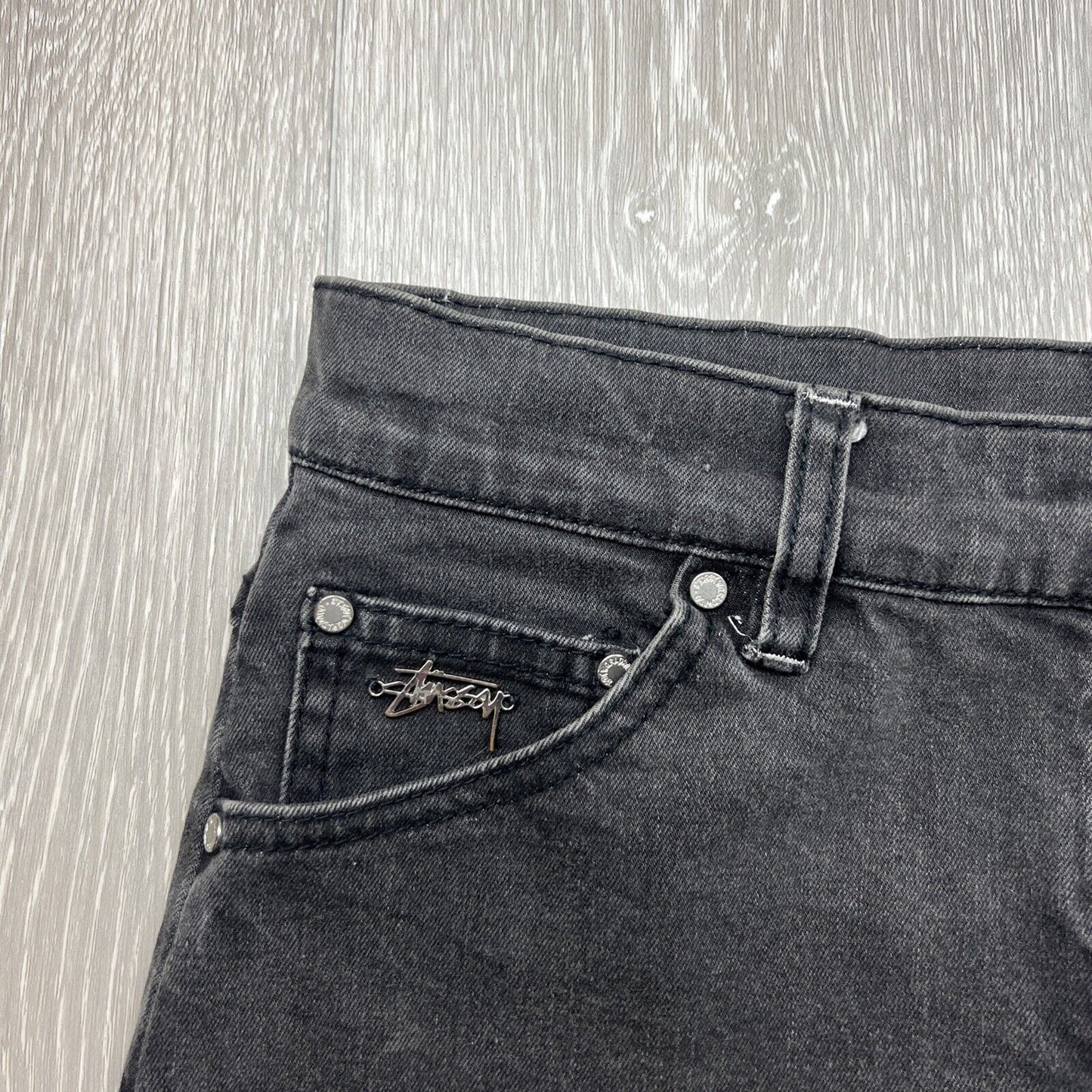 Stussy Womens Black Denim Mini Skirt Size 10