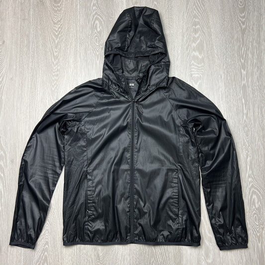 Uniqlo Womens Black Hooded Windbreaker Spray Jacket Size M