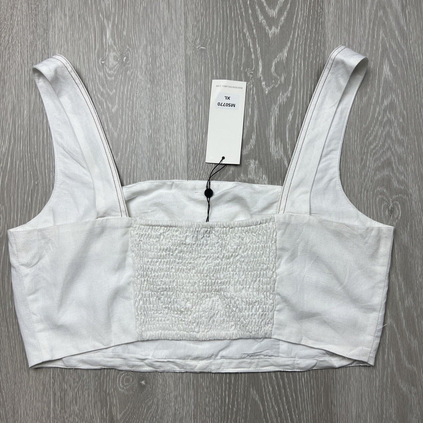 Madison The Label Womens White Cropped Tank Top Size XL (New)