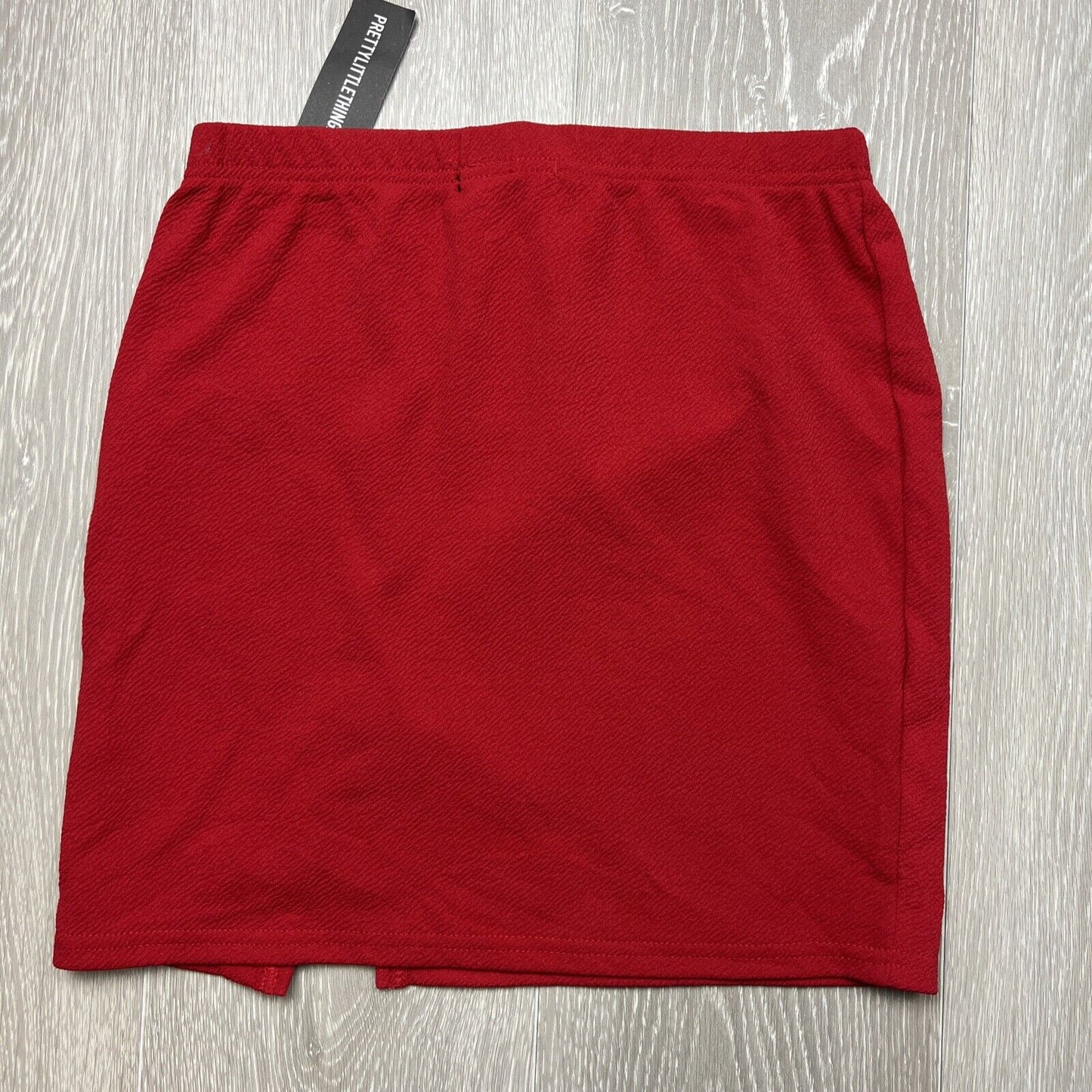 PRETTYLITTLETHING Womens Red Slit Mini Skirt Size 10 (New)