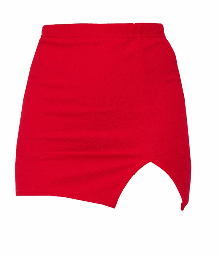 PRETTYLITTLETHING Womens Red Slit Mini Skirt Size 10 (New)