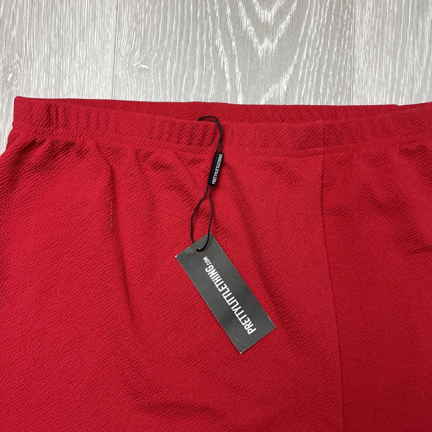 PRETTYLITTLETHING Womens Red Slit Mini Skirt Size 10 (New)