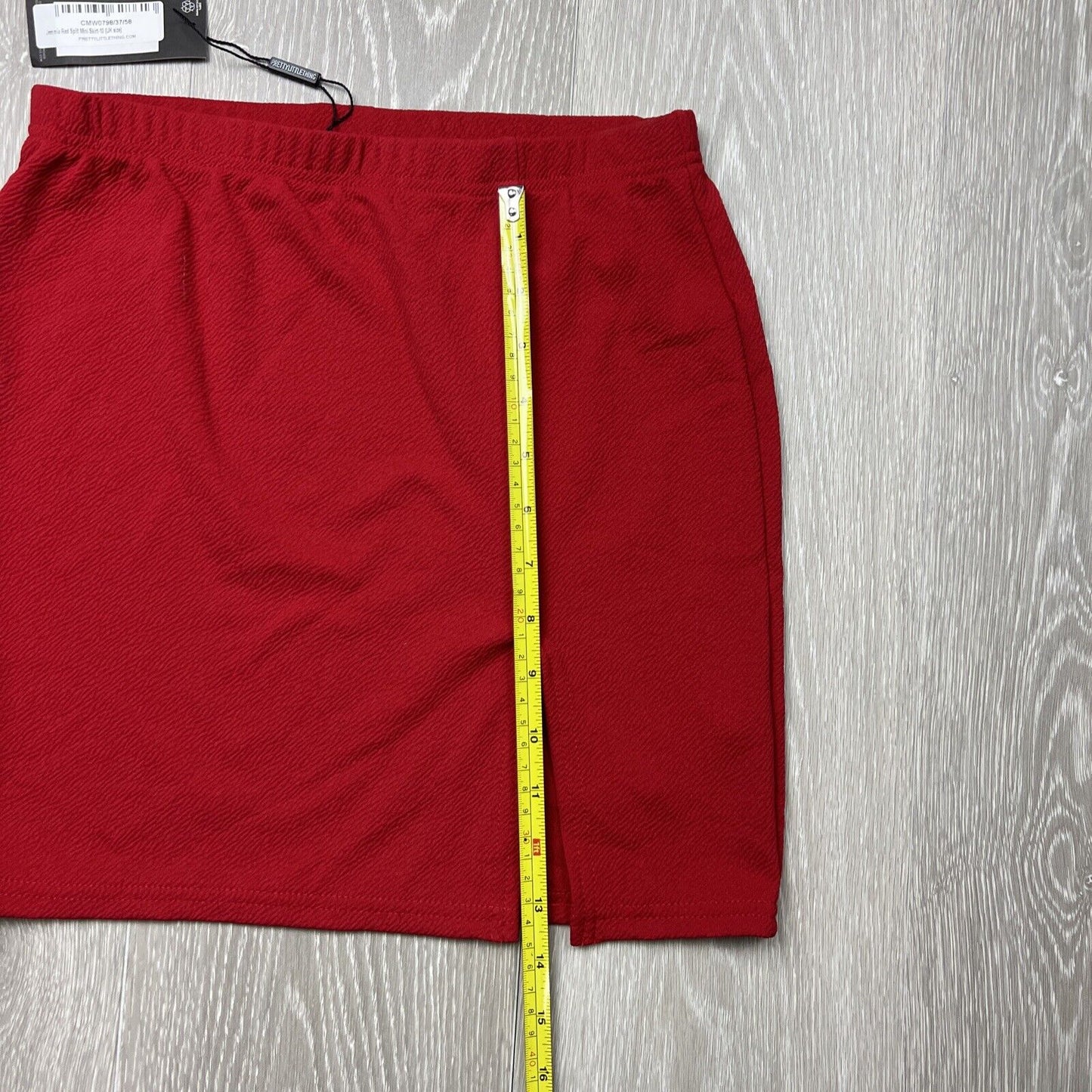 PRETTYLITTLETHING Womens Red Slit Mini Skirt Size 10 (New)