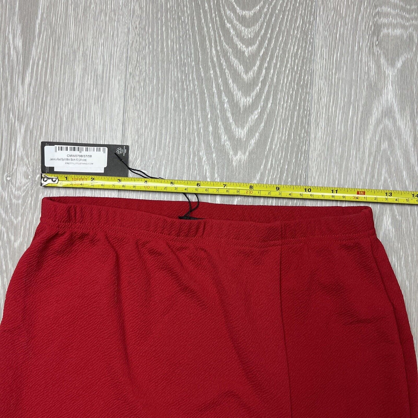 PRETTYLITTLETHING Womens Red Slit Mini Skirt Size 10 (New)