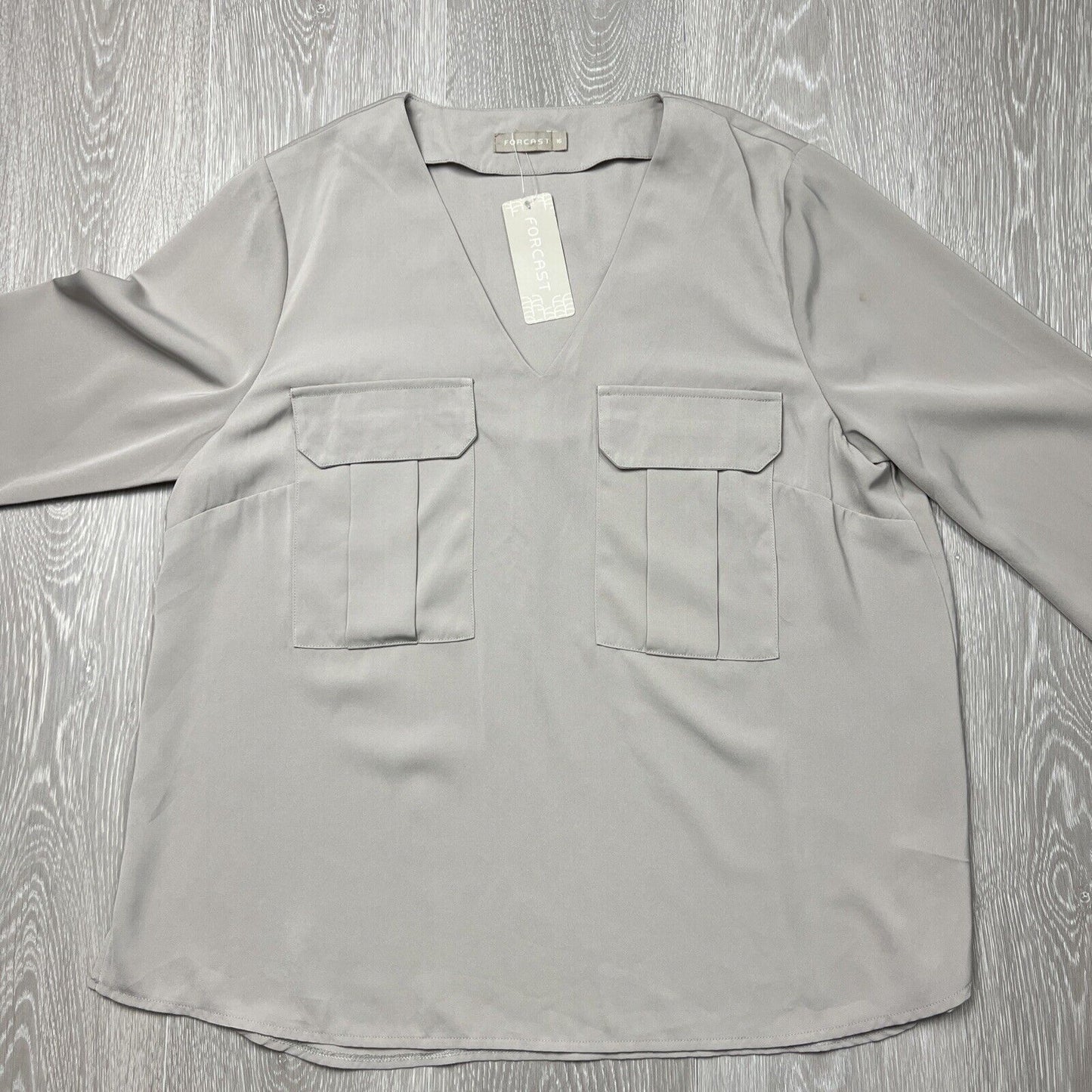 Forecast Womens Beige Tess Pocket Blouse Size 16 (new)