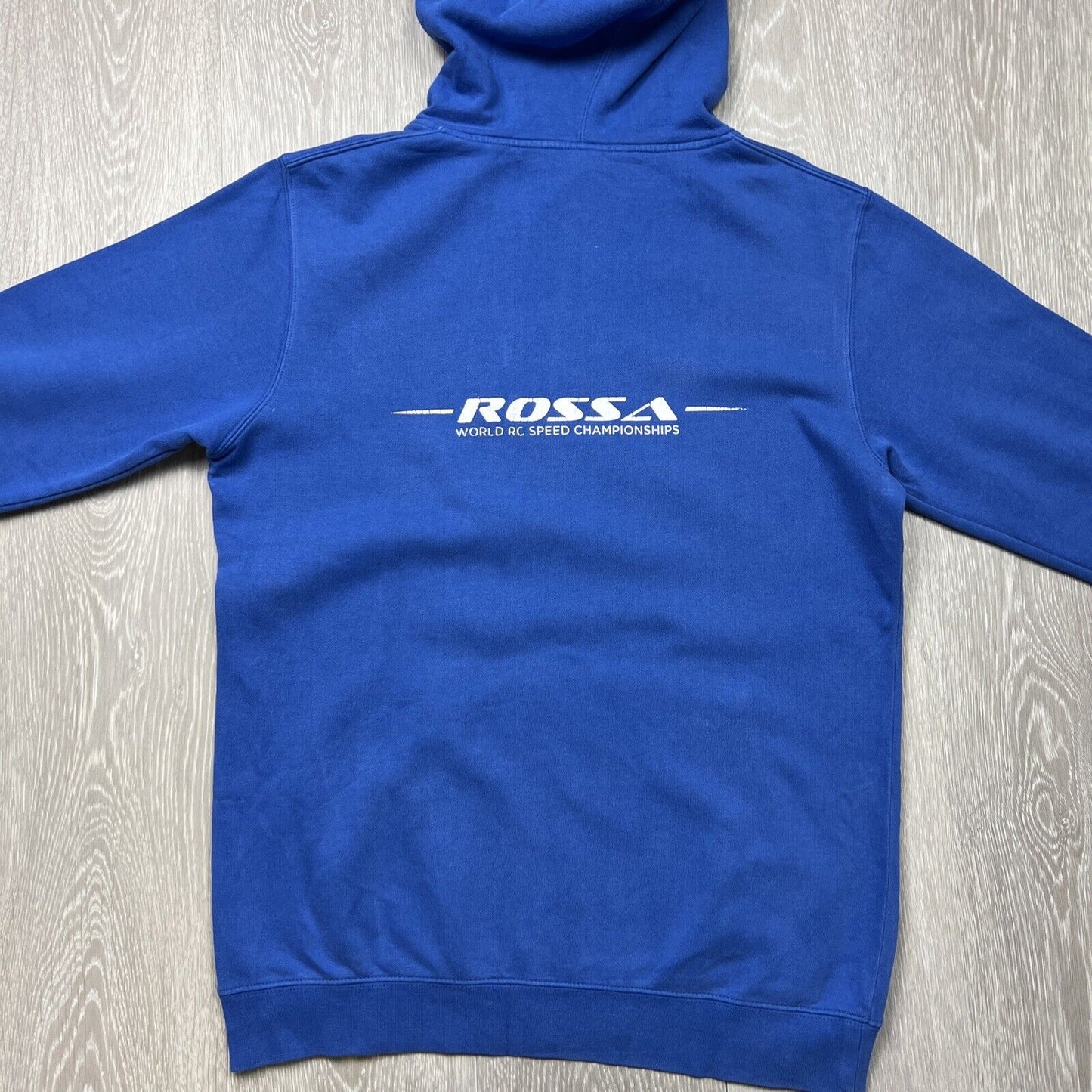 Crazy Hobbies Your RC Experts ROSSA Championships Mens Blue Hoodie Size Small